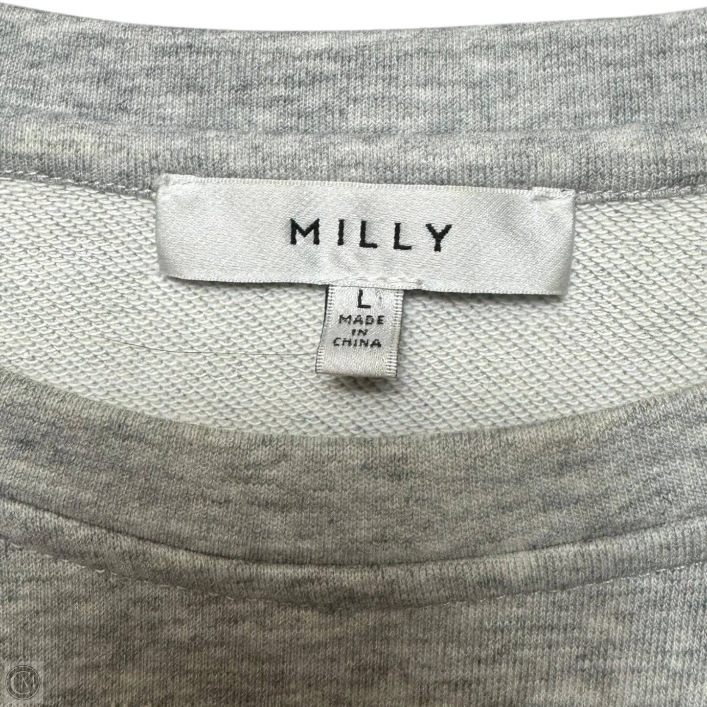 Lace Cutout Sweatshirt Designer By Milly In Grey, Size: L