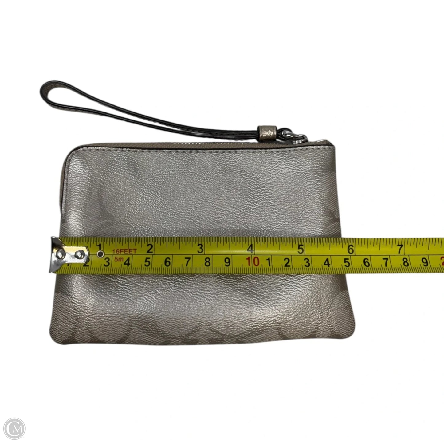 Metallic Wristlet Designer By Coach, Size: Medium