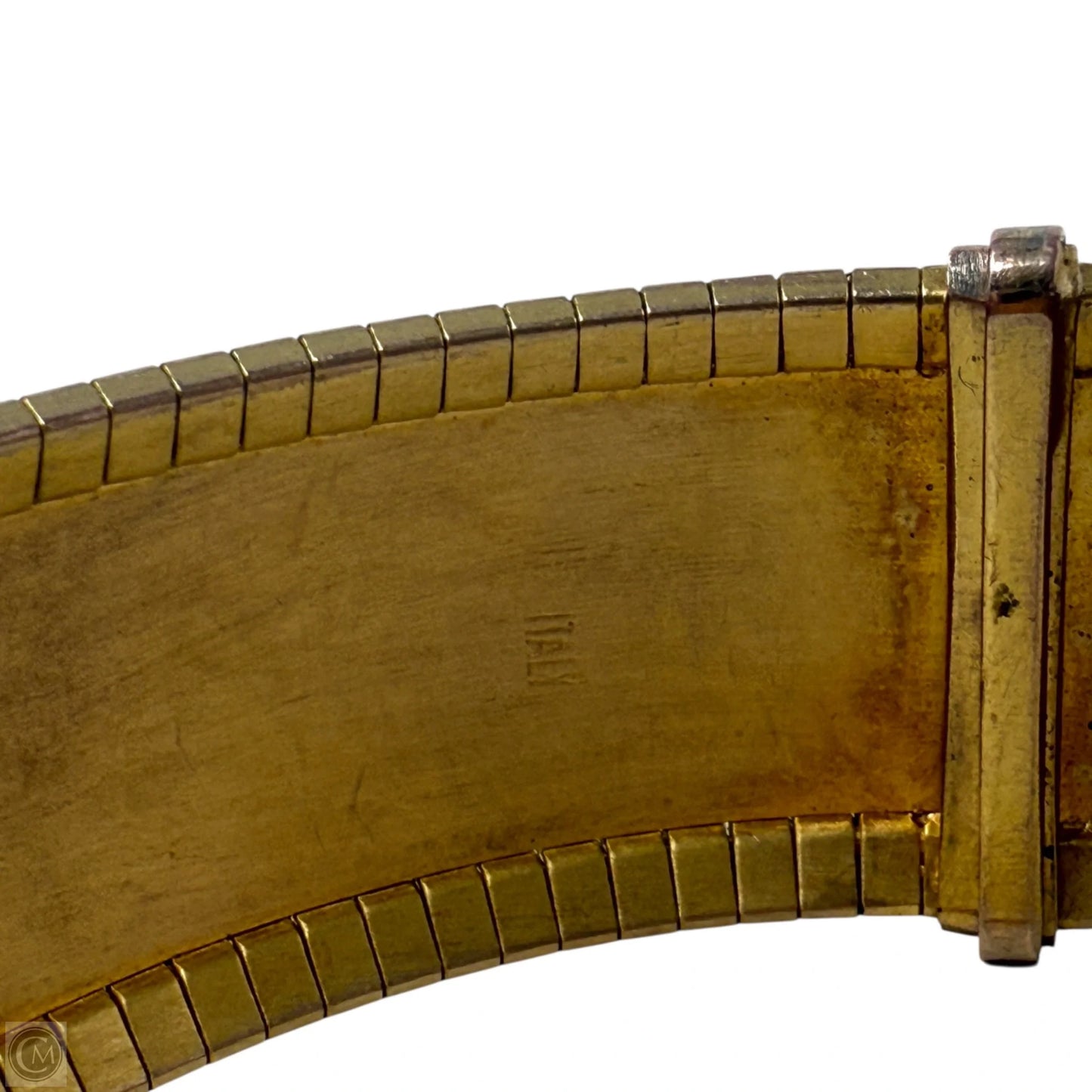 Italian Gold Tone Omega Bangle Bracelet