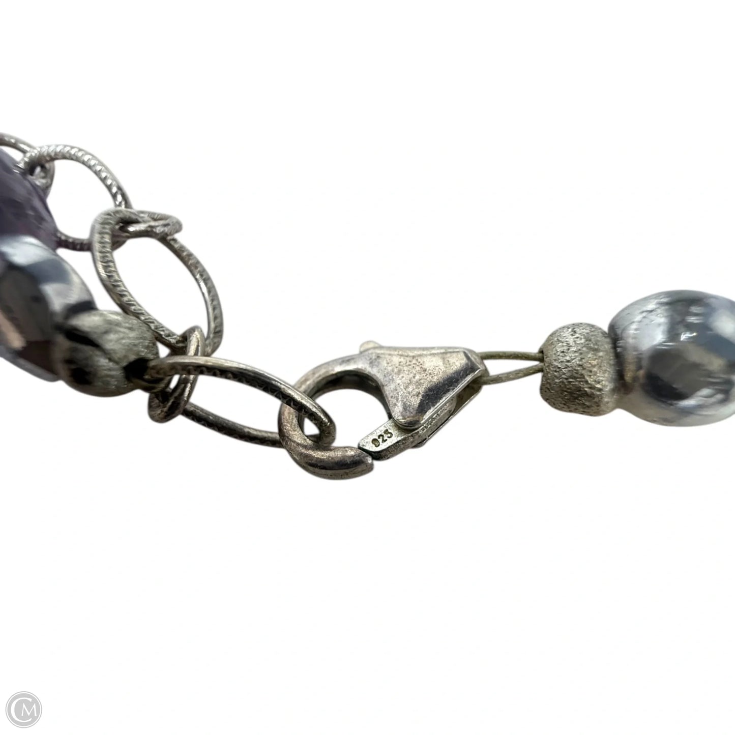 Handmade Artisan Sterling Silver, Malachite, Amethyst & Jasper Beaded Statement Necklace