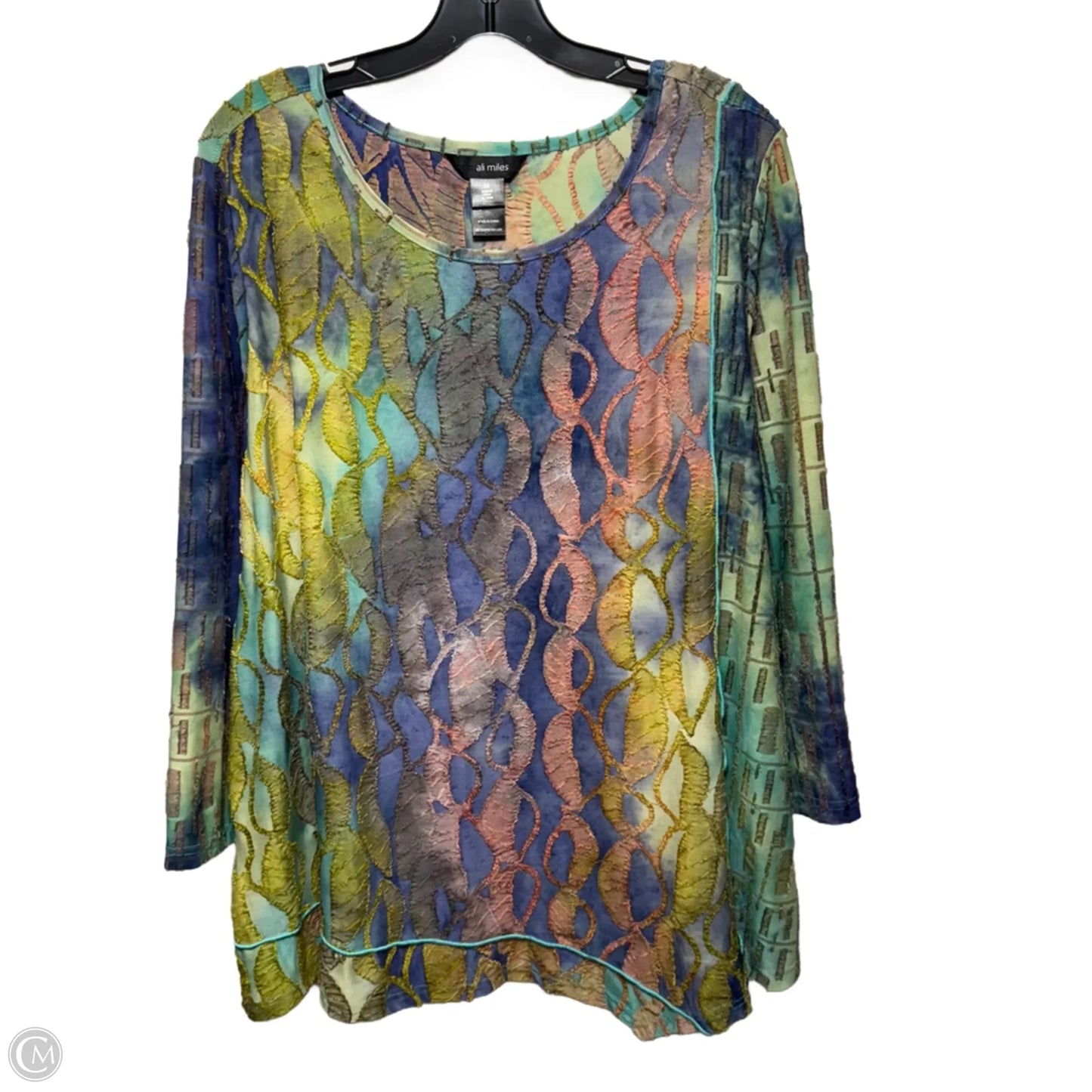Top Long Sleeve By Ali Miles In Multi-colored, Size: 2x