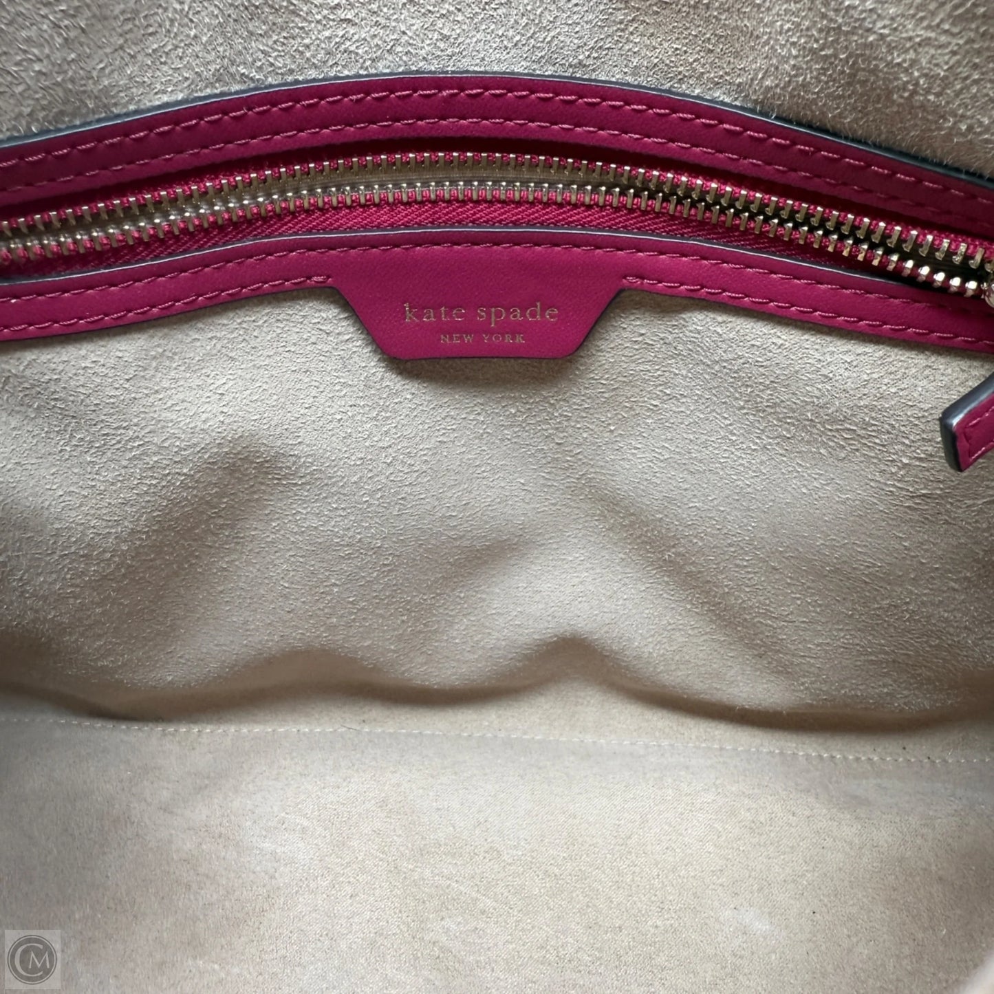 Knott Color-Blocked Pebbled Leather Medium Zip Top Satchel In Renaissance Rose Multi Designer By Kate Spade, Size: Medium