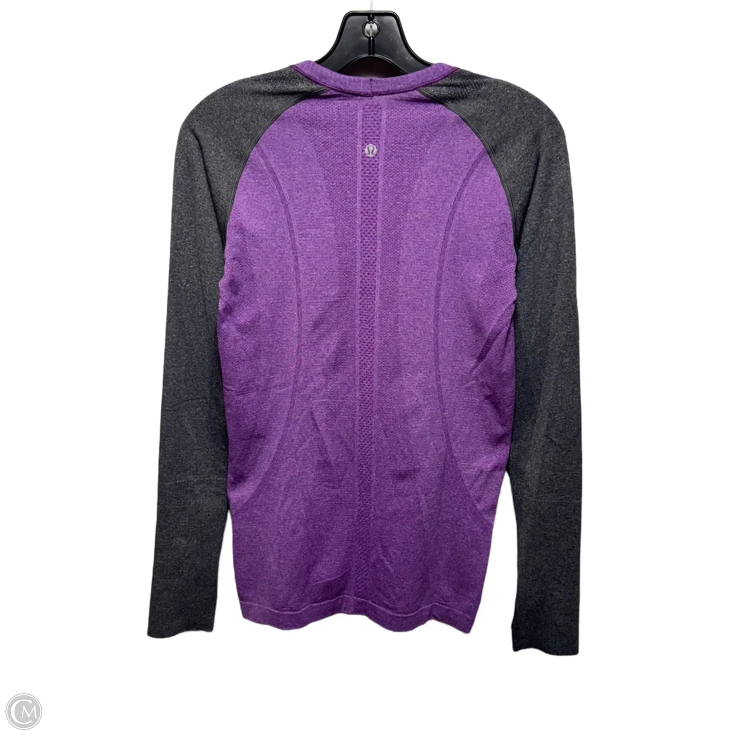 Athletic Top Long Sleeve Crewneck By Lululemon In Grey & Purple, Size: 6