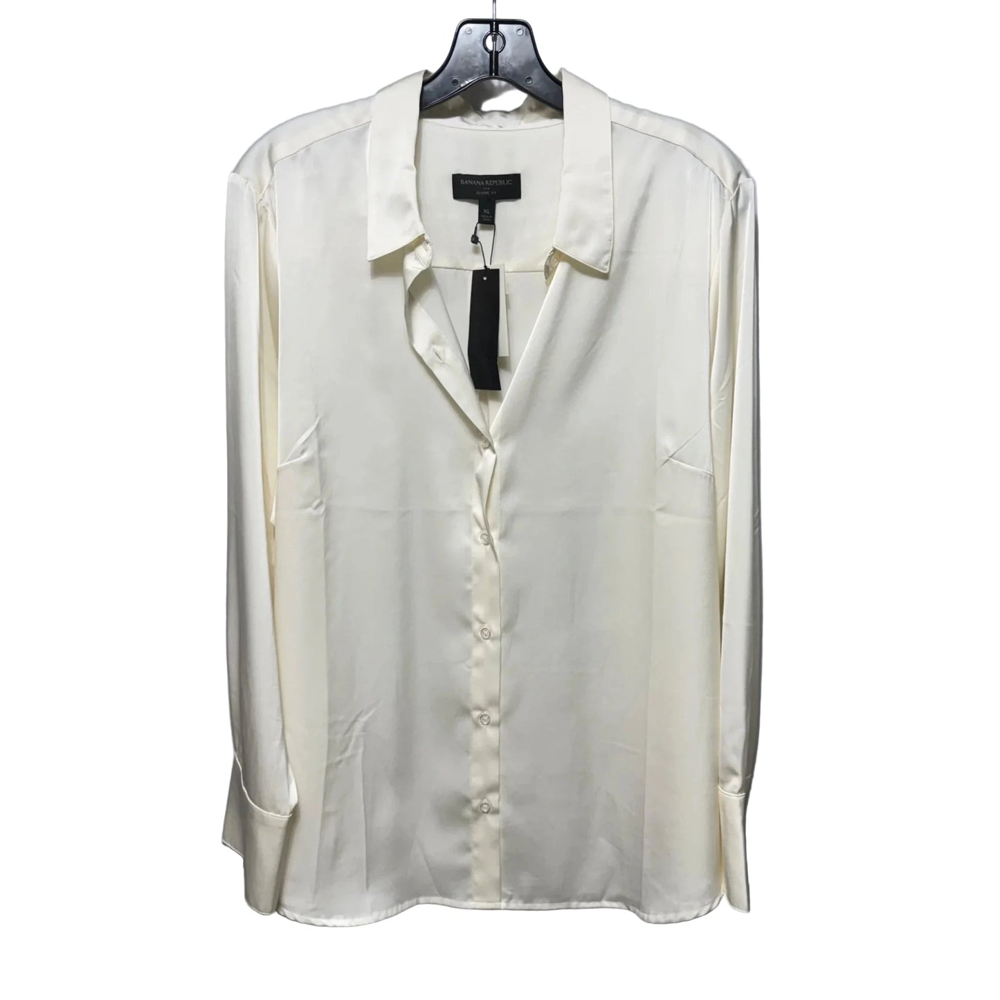 Top Long Sleeve By Banana Republic In Cream, Size: Xl