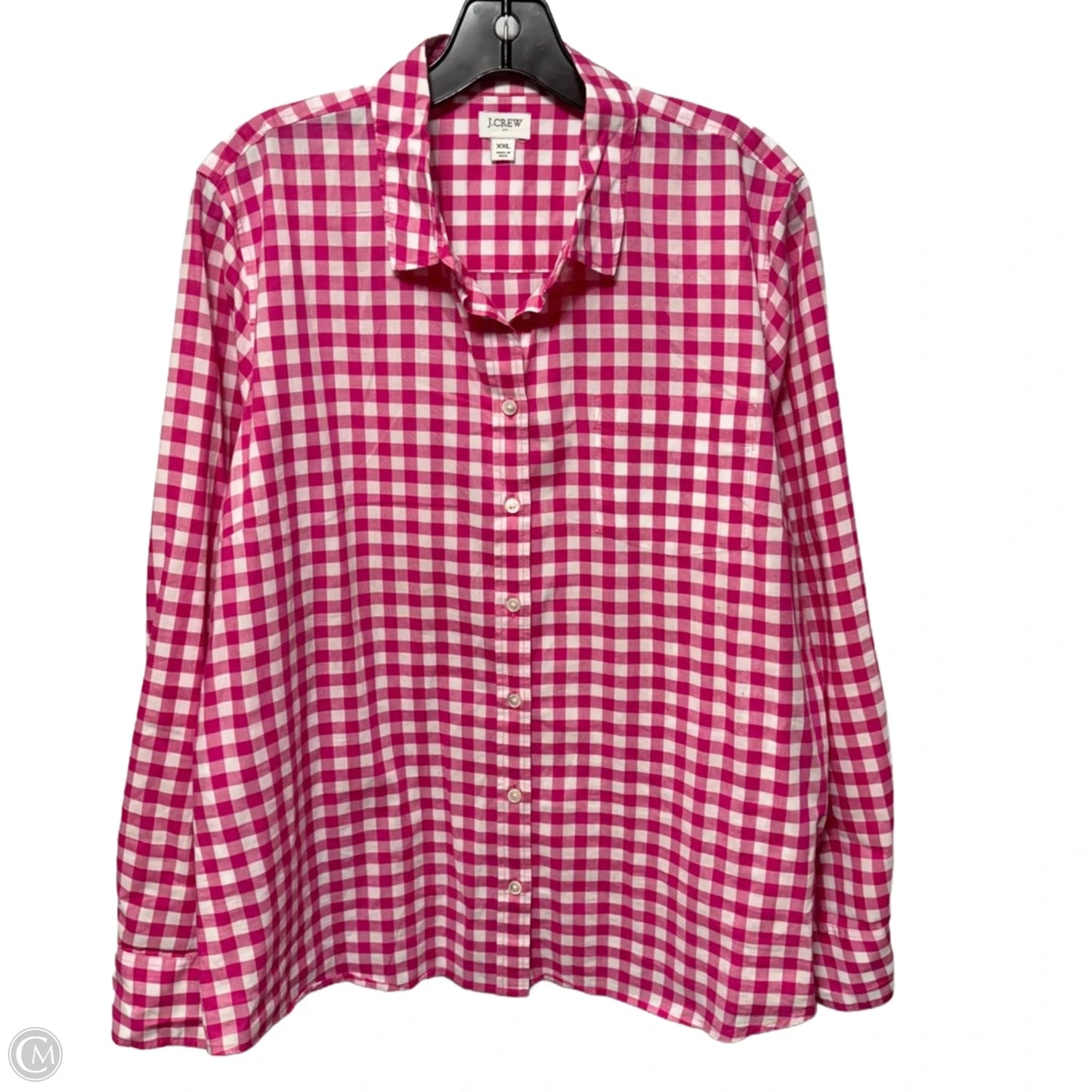 Top Long Sleeve By J. Crew In Pink & White, Size: Xxl