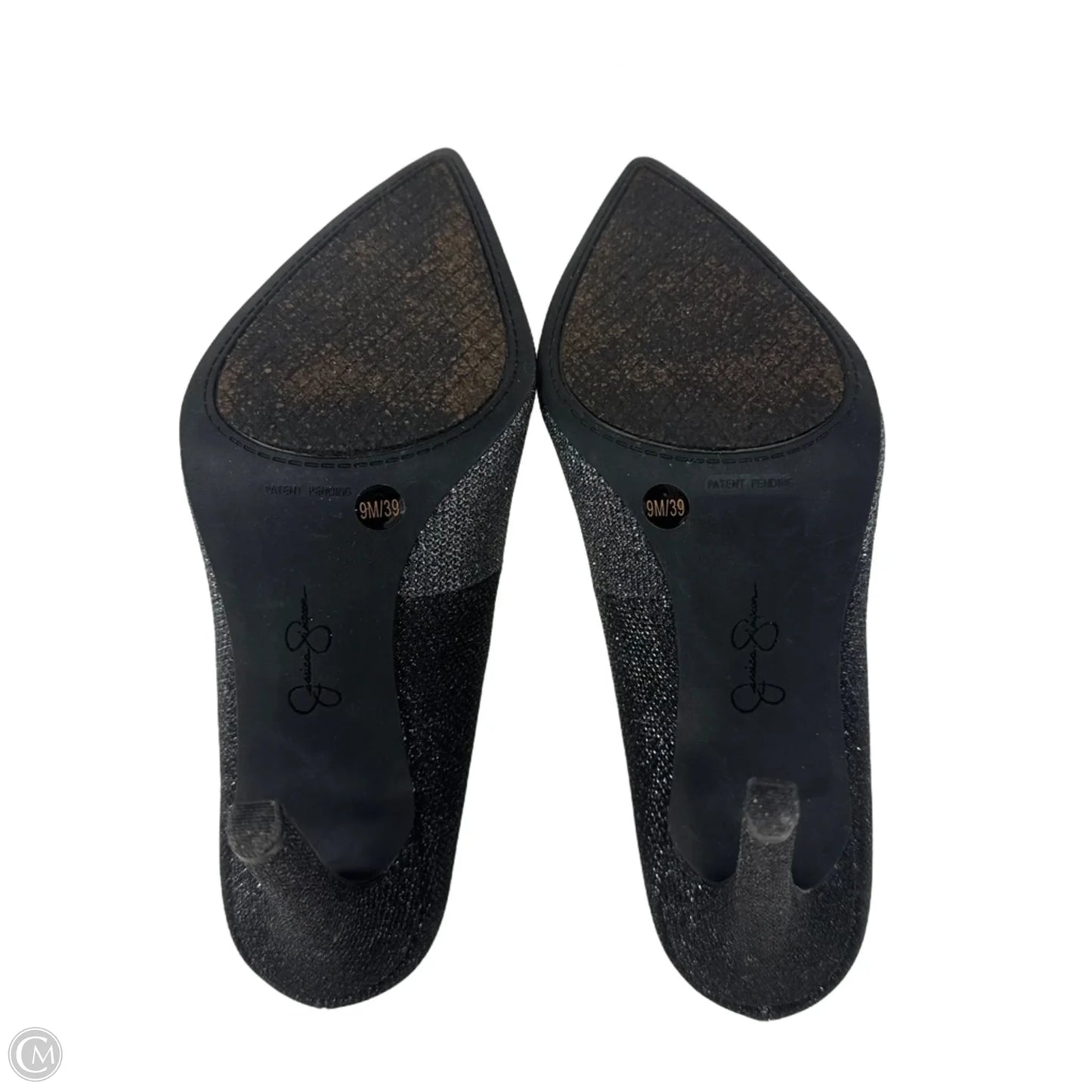 Shoes Heels Stiletto By Jessica Simpson In Black & Silver, Size: 9