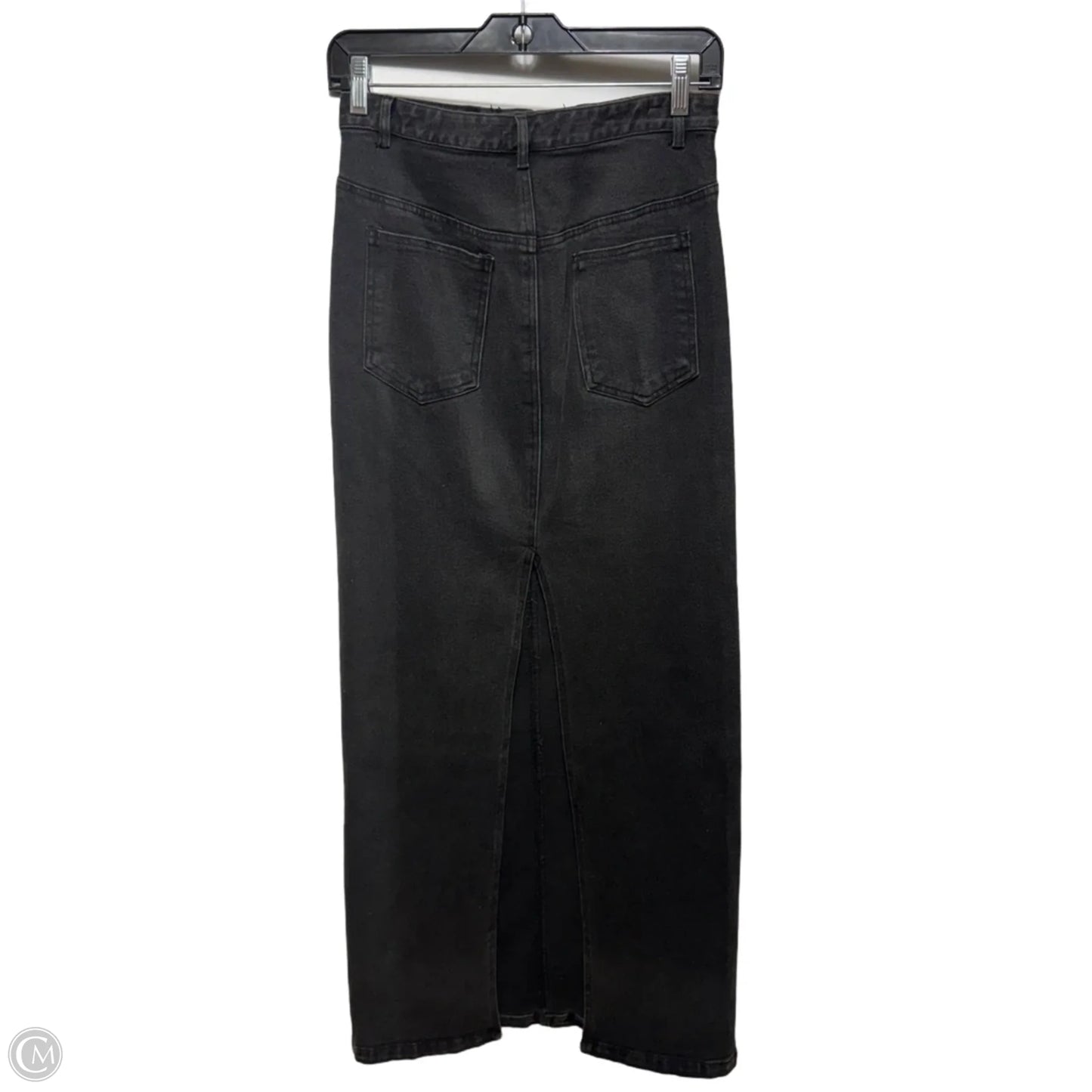 Back Slit Denim Skirt Maxi By Emory Park In Grey Denim, Size: S