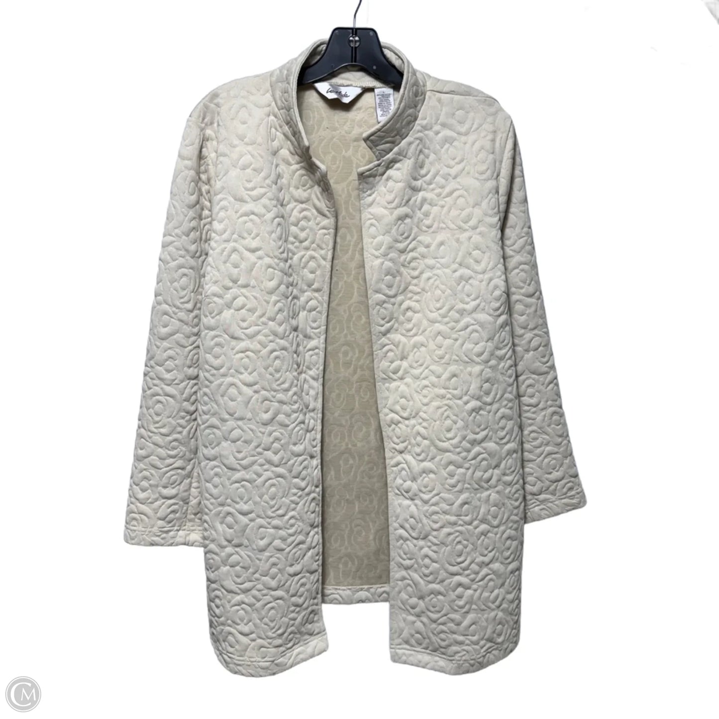 Embossed Coat By Le Moda In Cream, Size: L