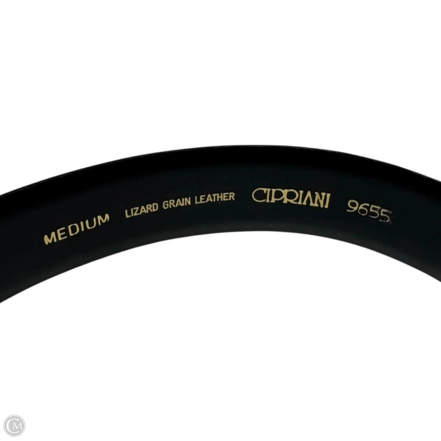 Vintage Lizard Grain Leather Belt By Cipriani, Size: Medium