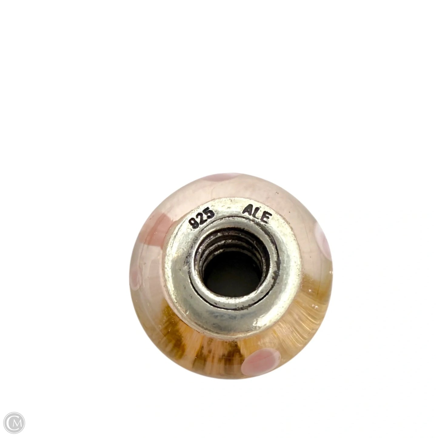 Pink Polka Dots Murano Glass & Sterling Silver Charm By Pandora