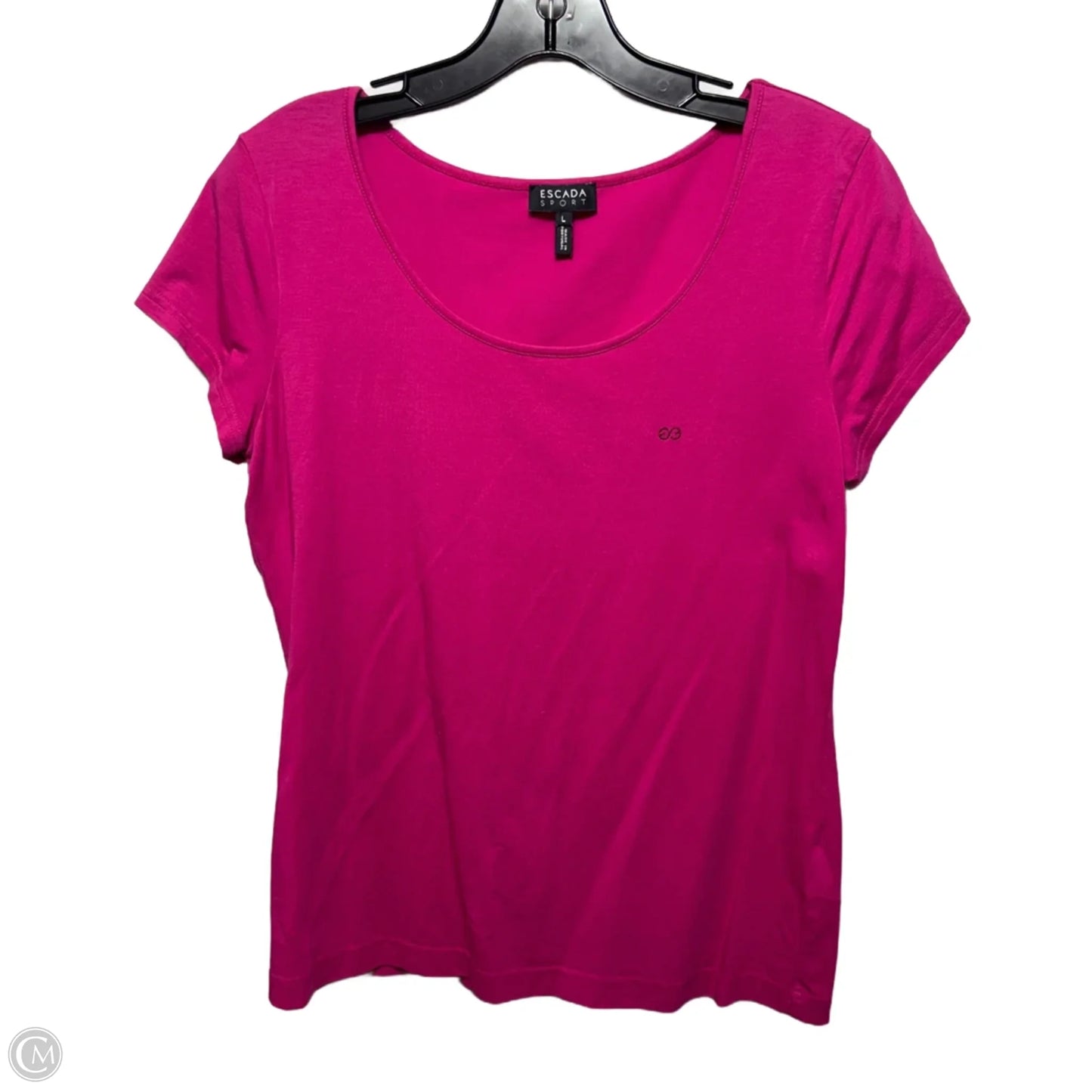 Top Short Sleeve Designer By Escada In Pink, Size: L