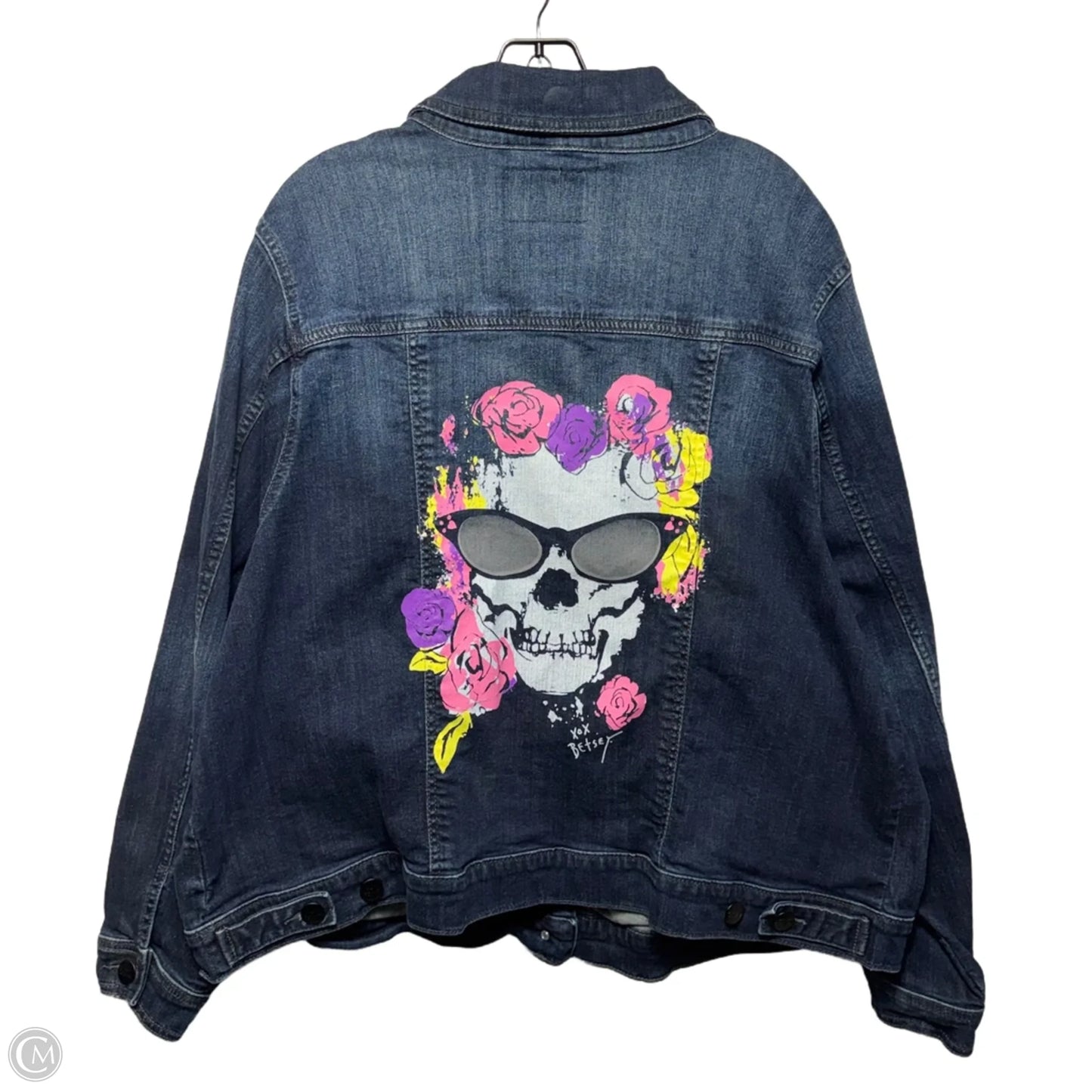Skull Jacket Denim By Torrid x Betsey Johnson In Blue Denim, Size: 4x