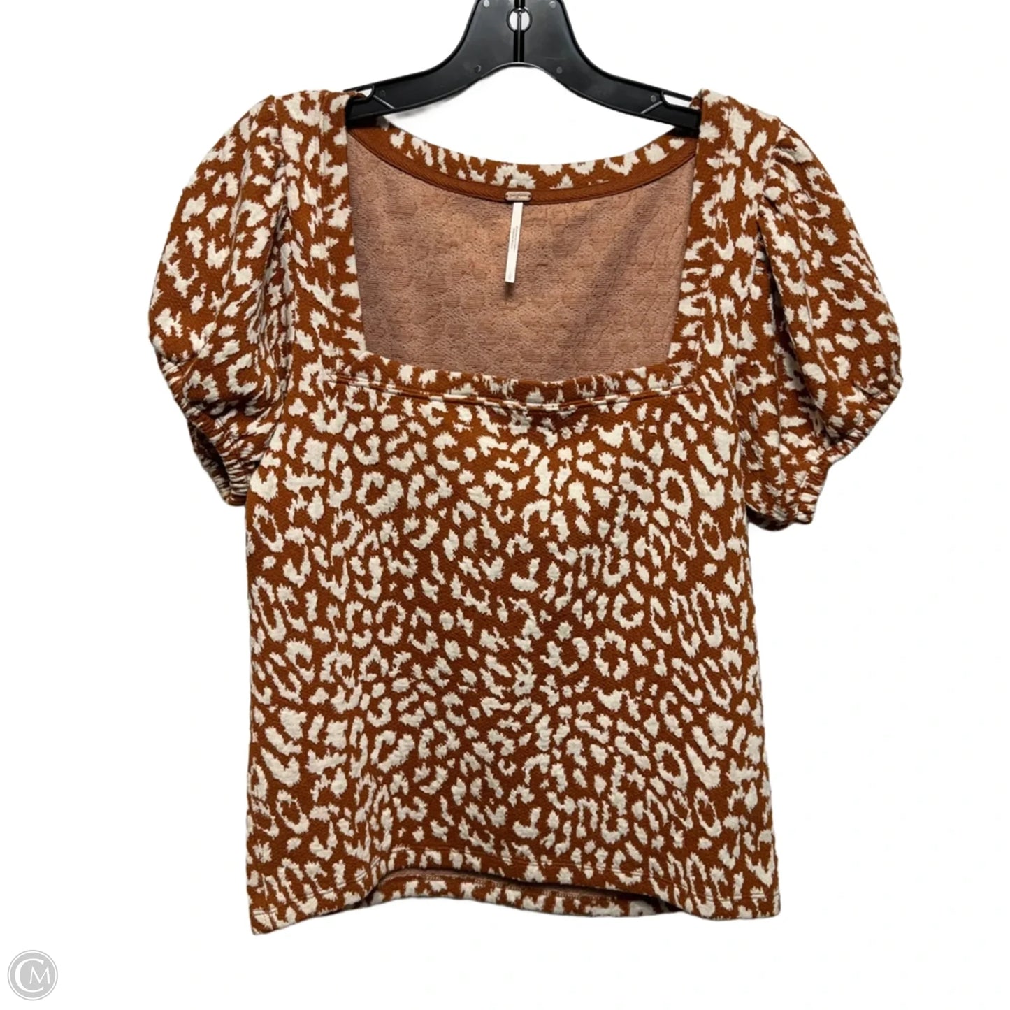 Top Short Sleeve By Free People In Animal Print, Size: L
