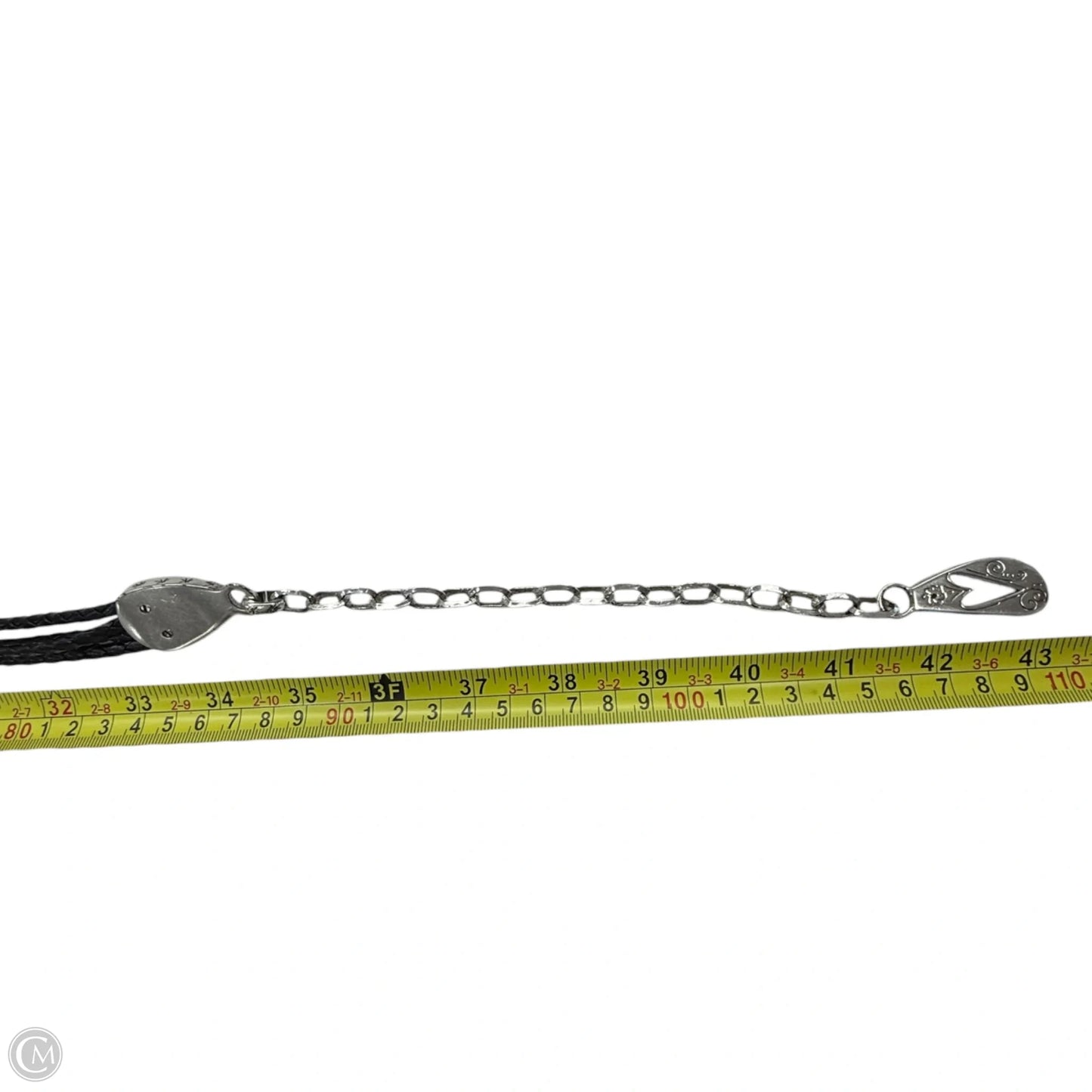 4-Strand Leather & Silver Plate Chain Belt By Brighton