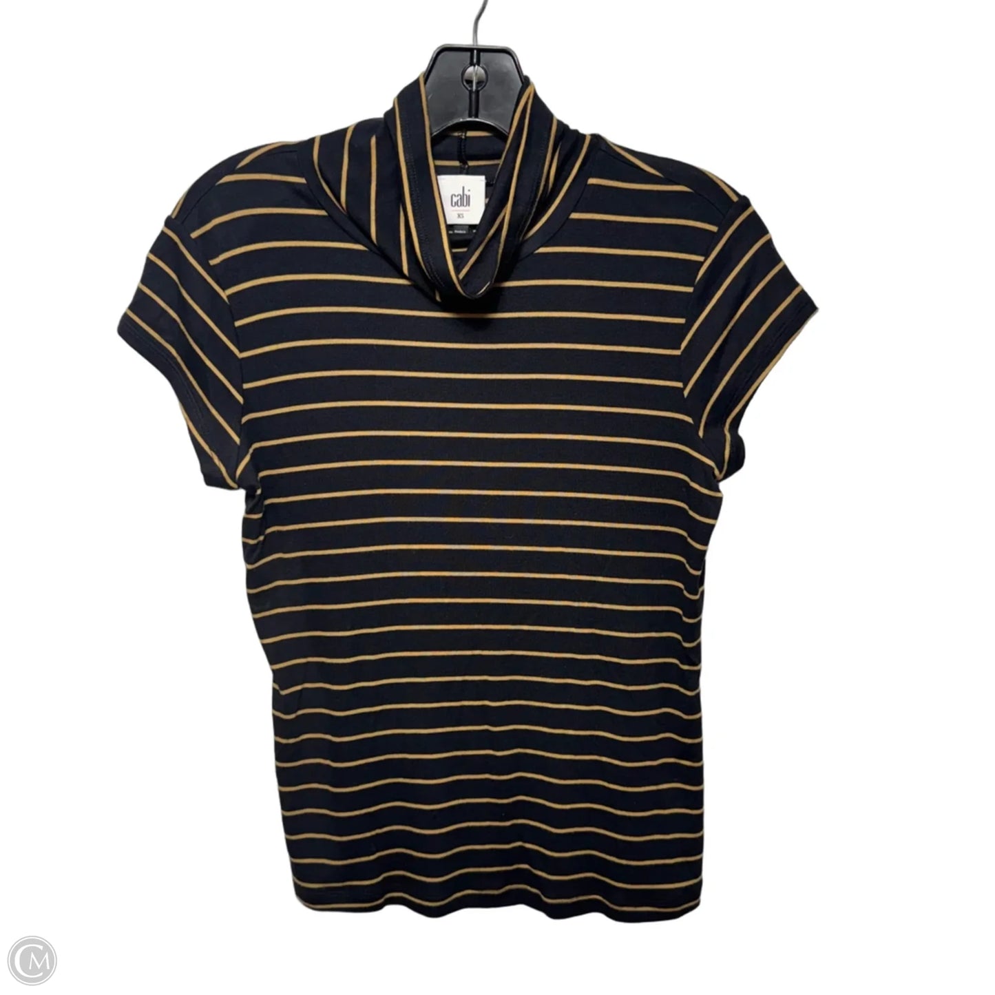 Top Short Sleeve By Cabi In Striped Pattern, Size: Xs
