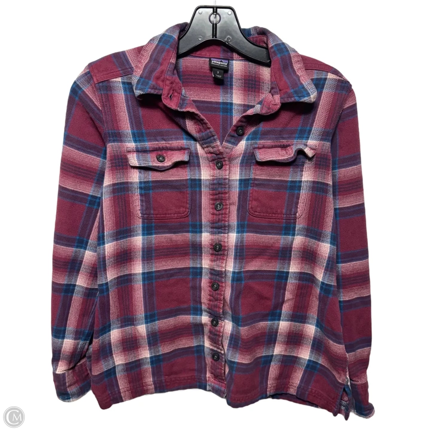 Top Long Sleeve By Patagonia In Plaid Pattern, Size: 2