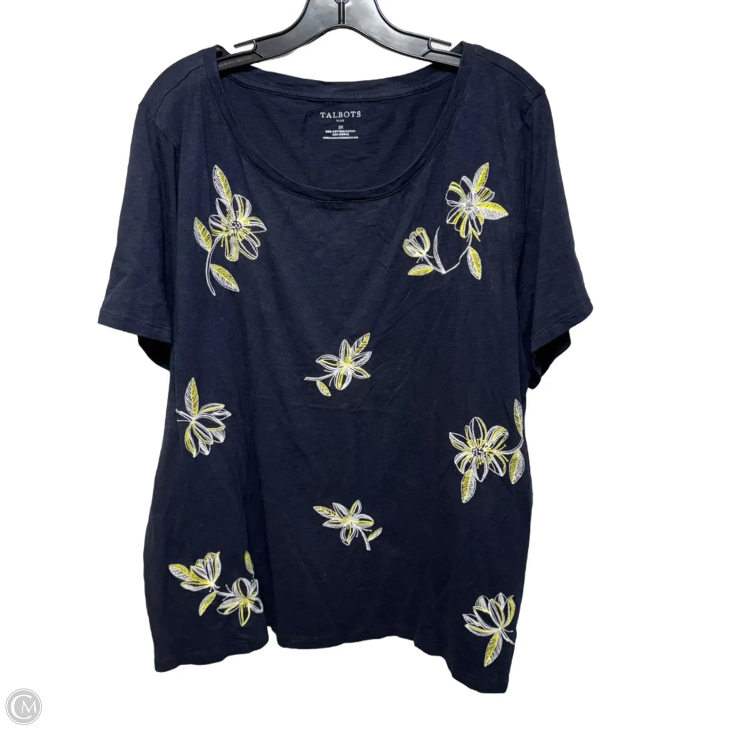 Top Short Sleeve By Talbots In Navy, Size: 3x