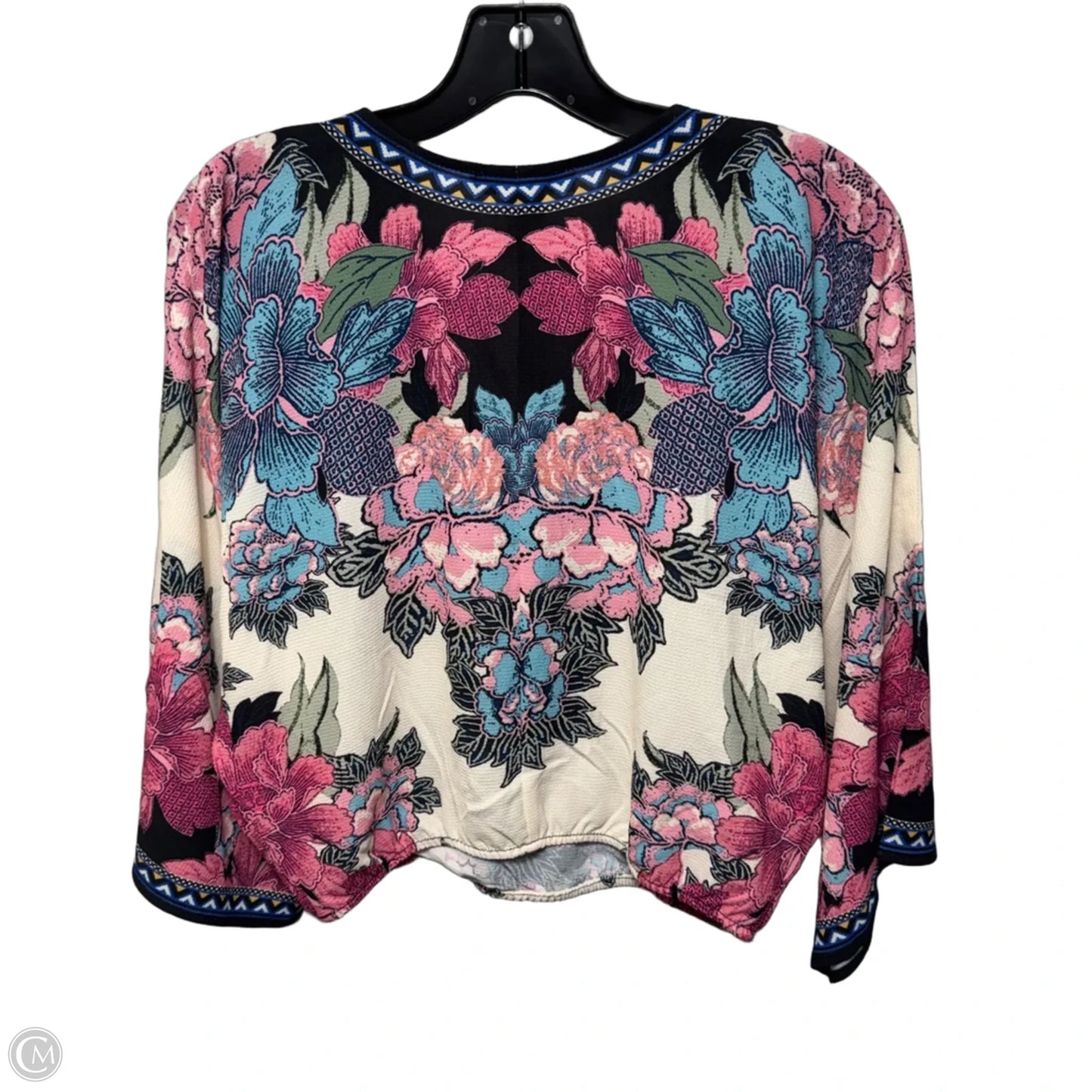 Top 3/4 Sleeve By Flying Tomato In Floral Print, Size: S