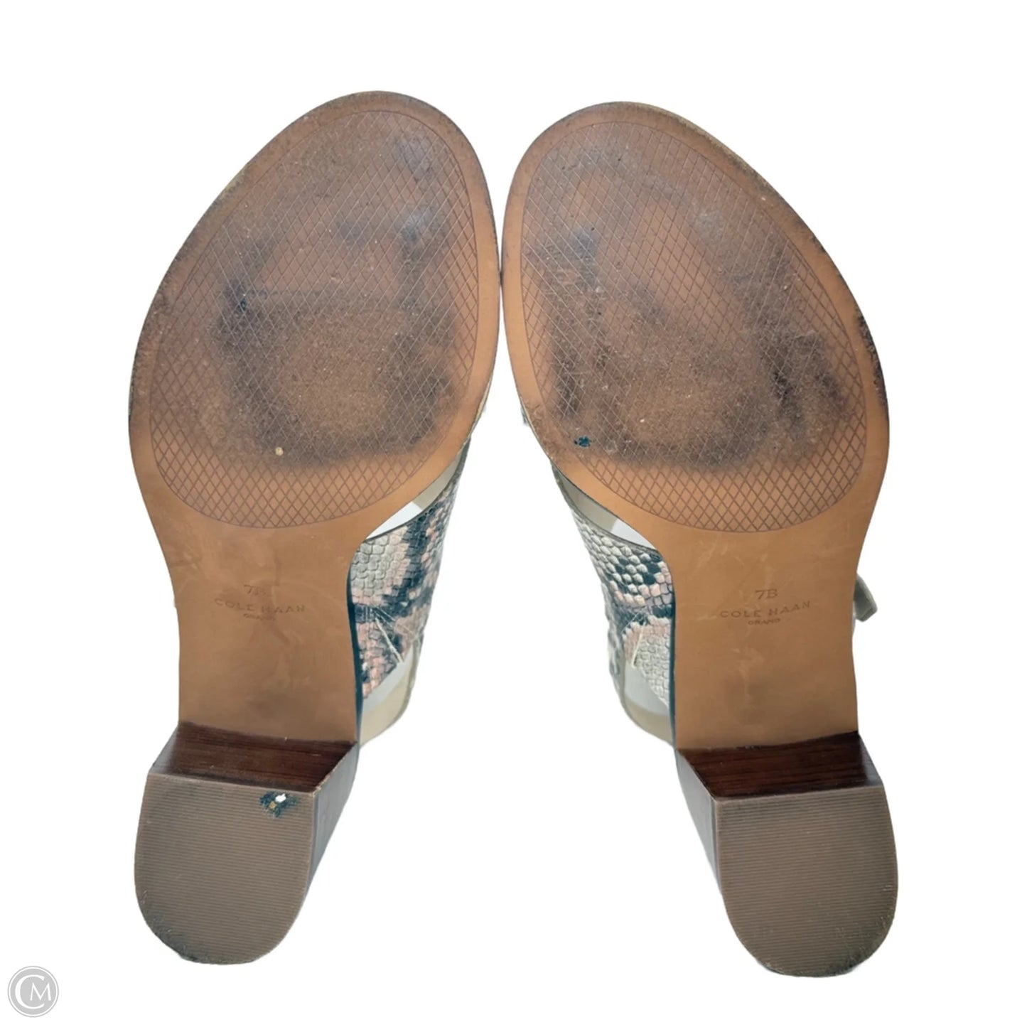 Jamila Block Heel Sandals By Cole-haan In Snakeskin Print, Size: 7