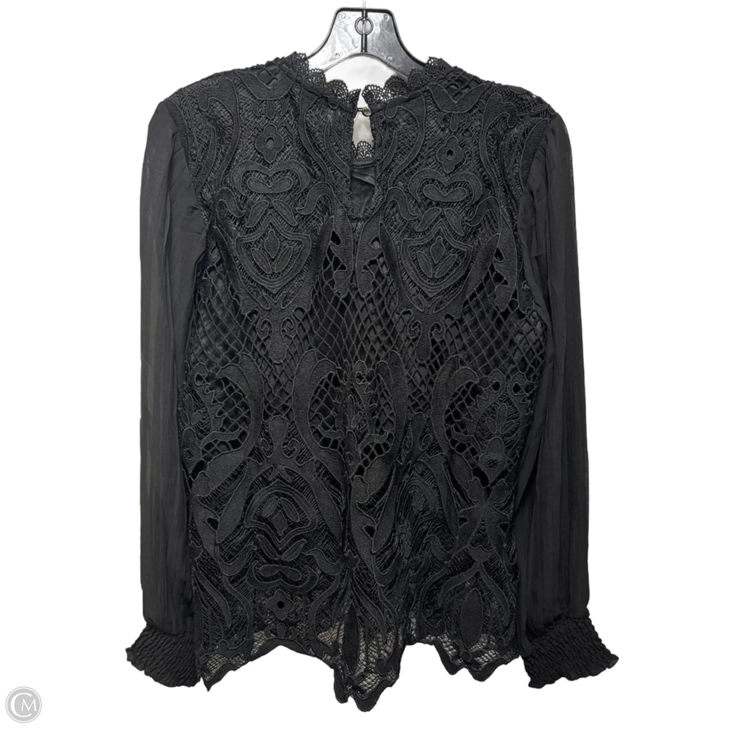 Pleated Sleeve Blouse Long Sleeve By Bailey 44 In Black, Size: L