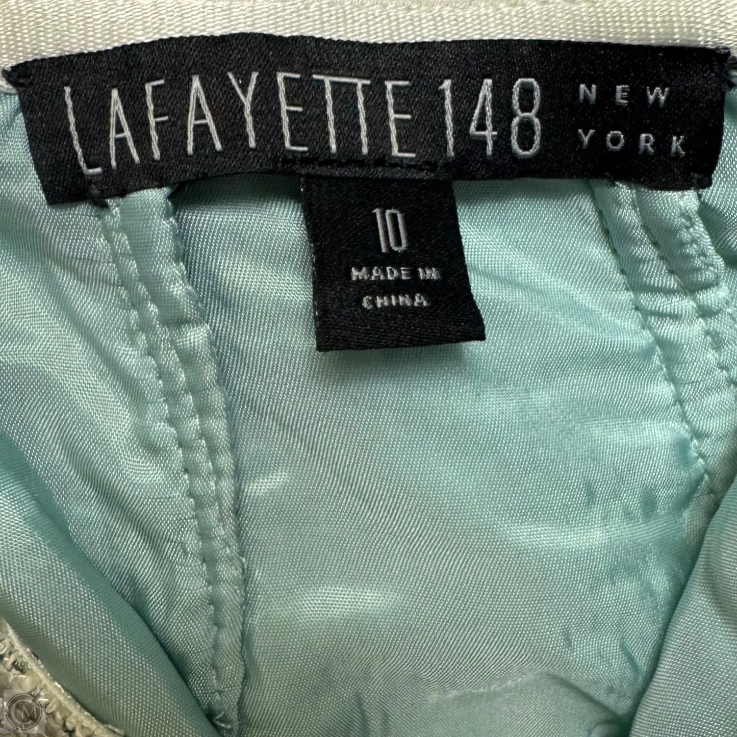 Tweed Midi Skirt Designer By Lafayette 148 In Blue & Cream, Size: 10