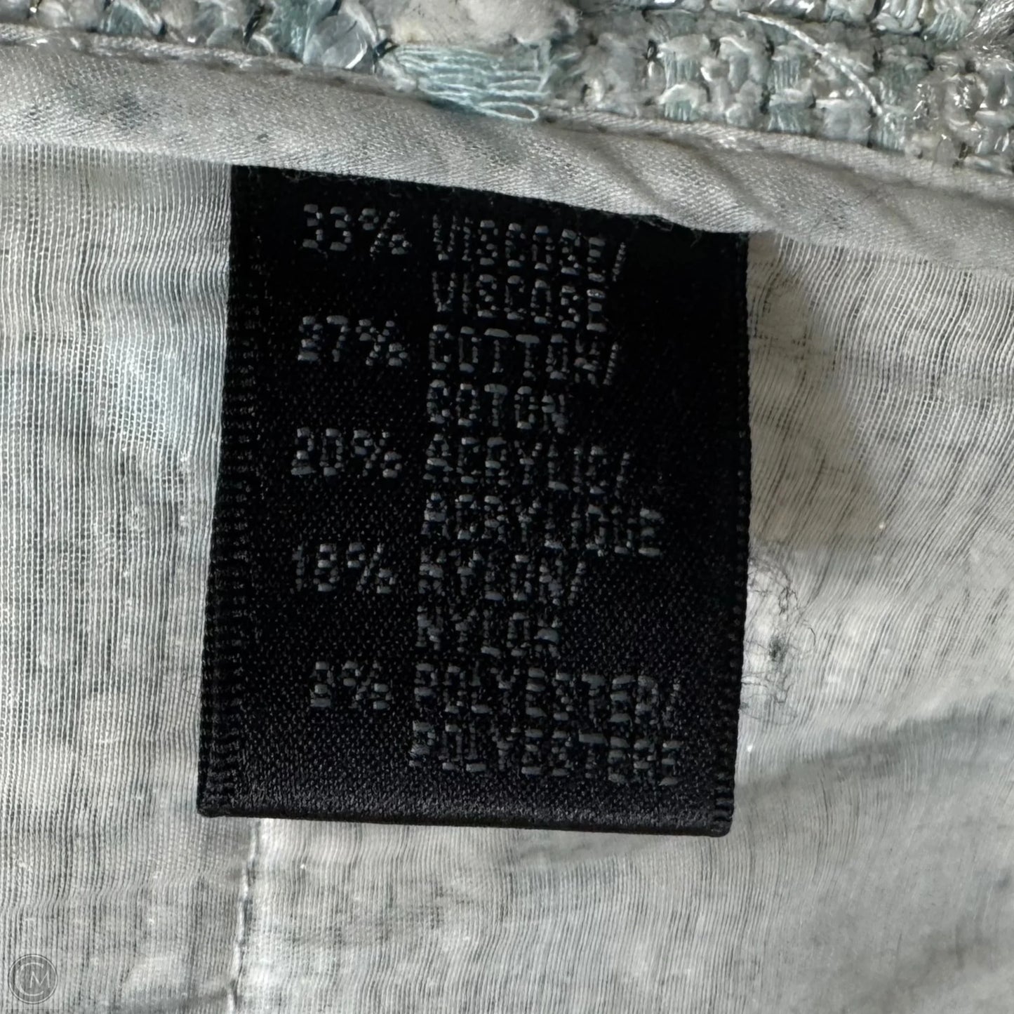 Tweed Blazer Designer By Lafayette 148 In Blue & Cream, Size: 12