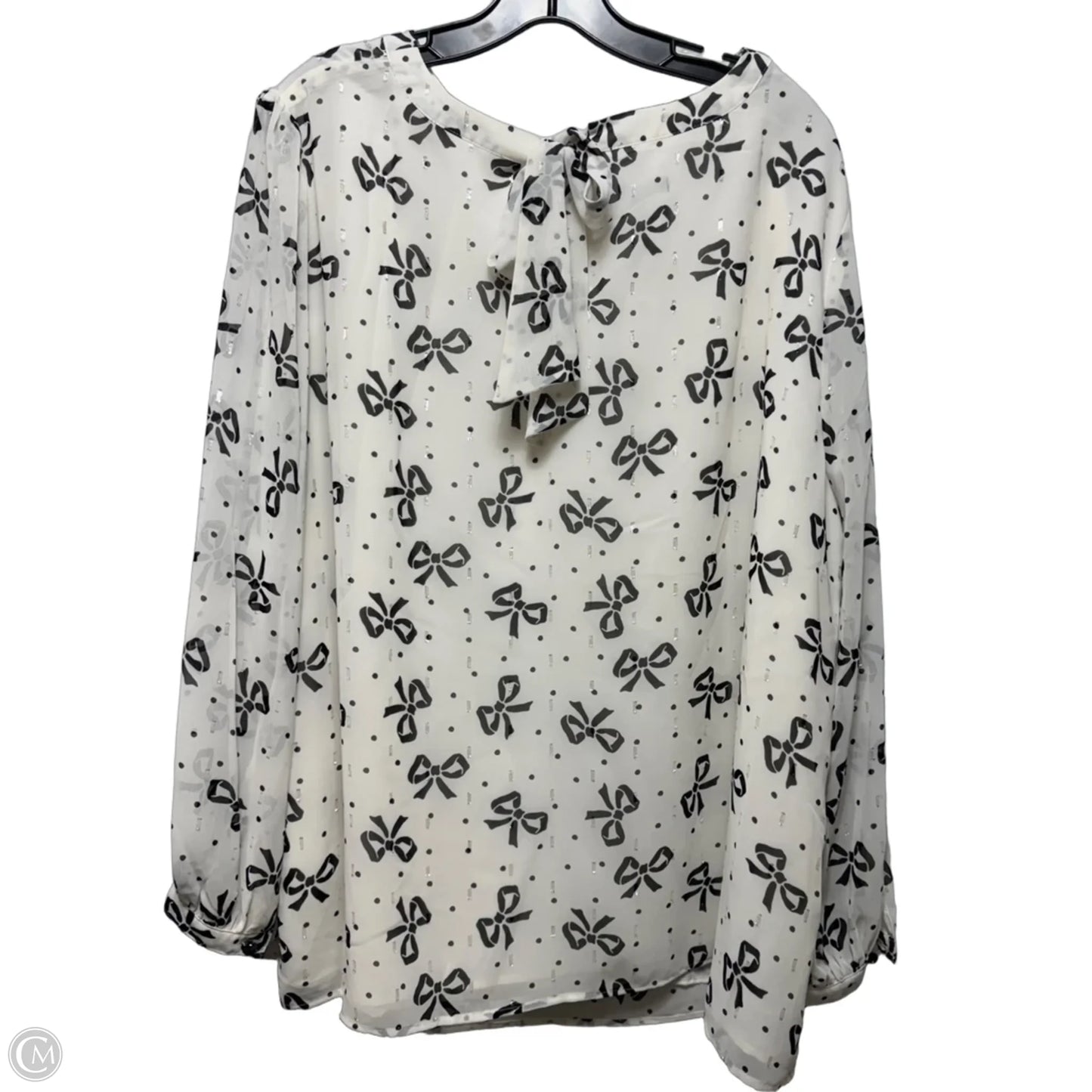 Top Long Sleeve By Talbots In Black & White, Size: 3x
