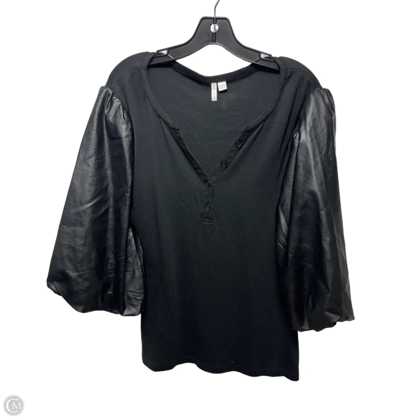 Top Short Sleeve By Cato In Black, Size: 18/20
