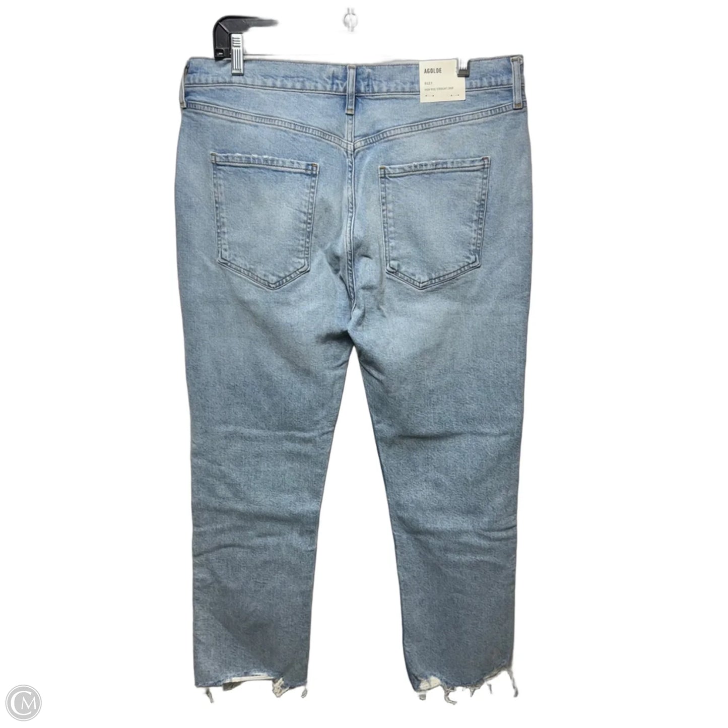 Riley High Rise Straight Crop Jeans By Agolde In Blue Denim, Size: 14/32