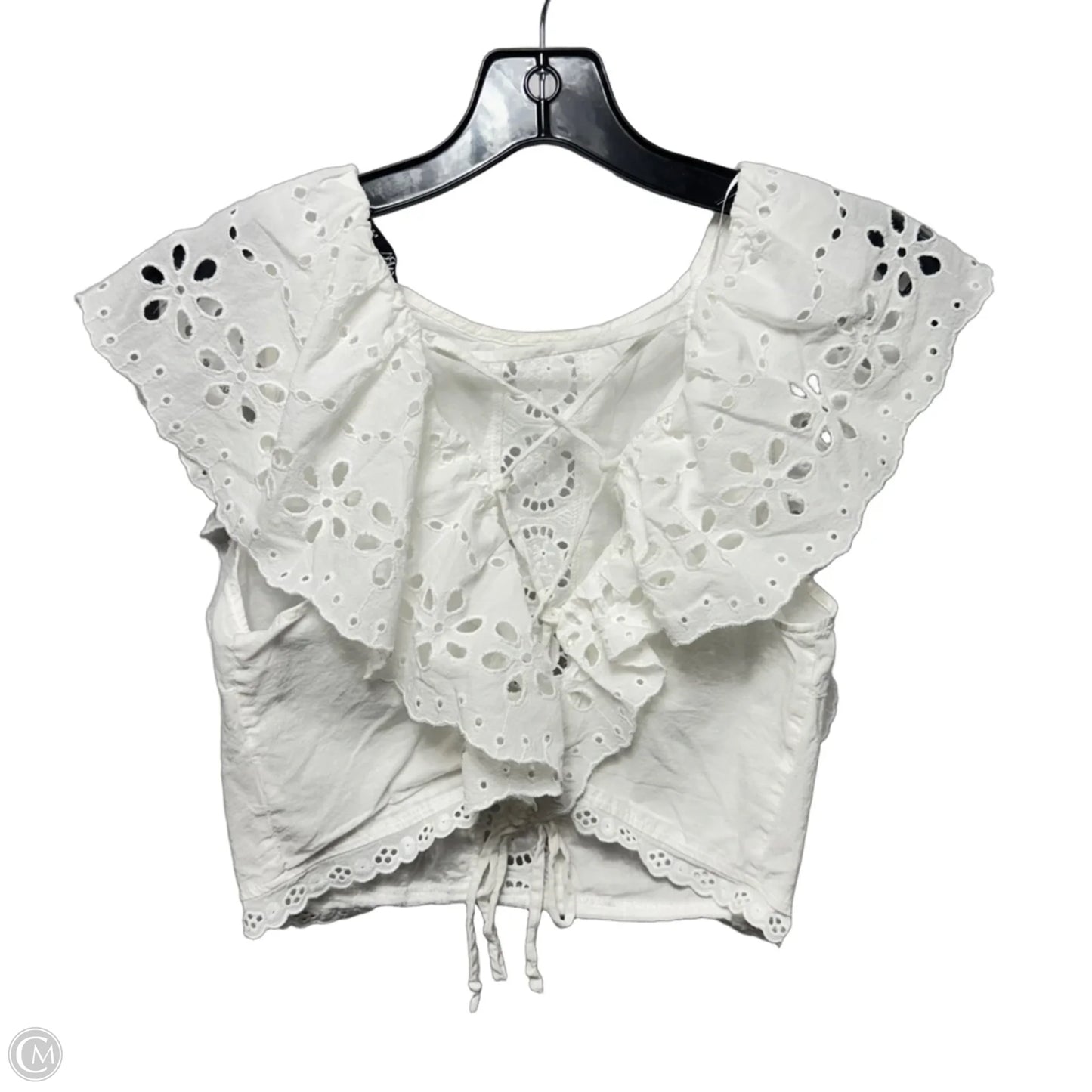 Eyelet Top Sleeveless By Zara In White, Size: M