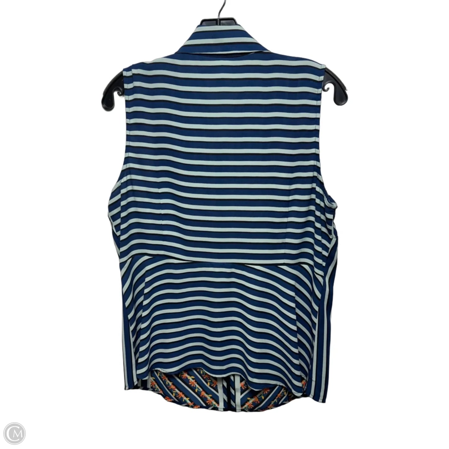 Top Sleeveless By Cabi In Striped Pattern, Size: M