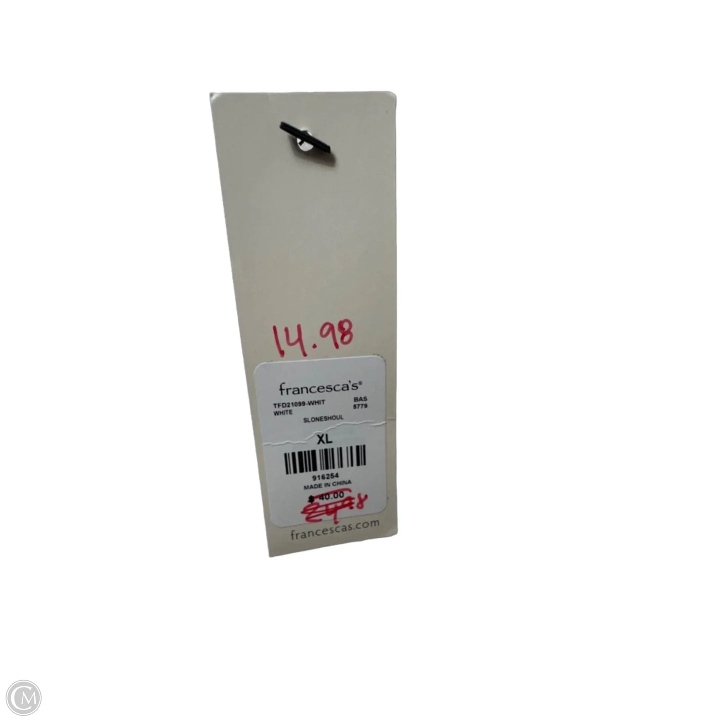 Top Sleeveless By Mi Ami In White, Size: Xl