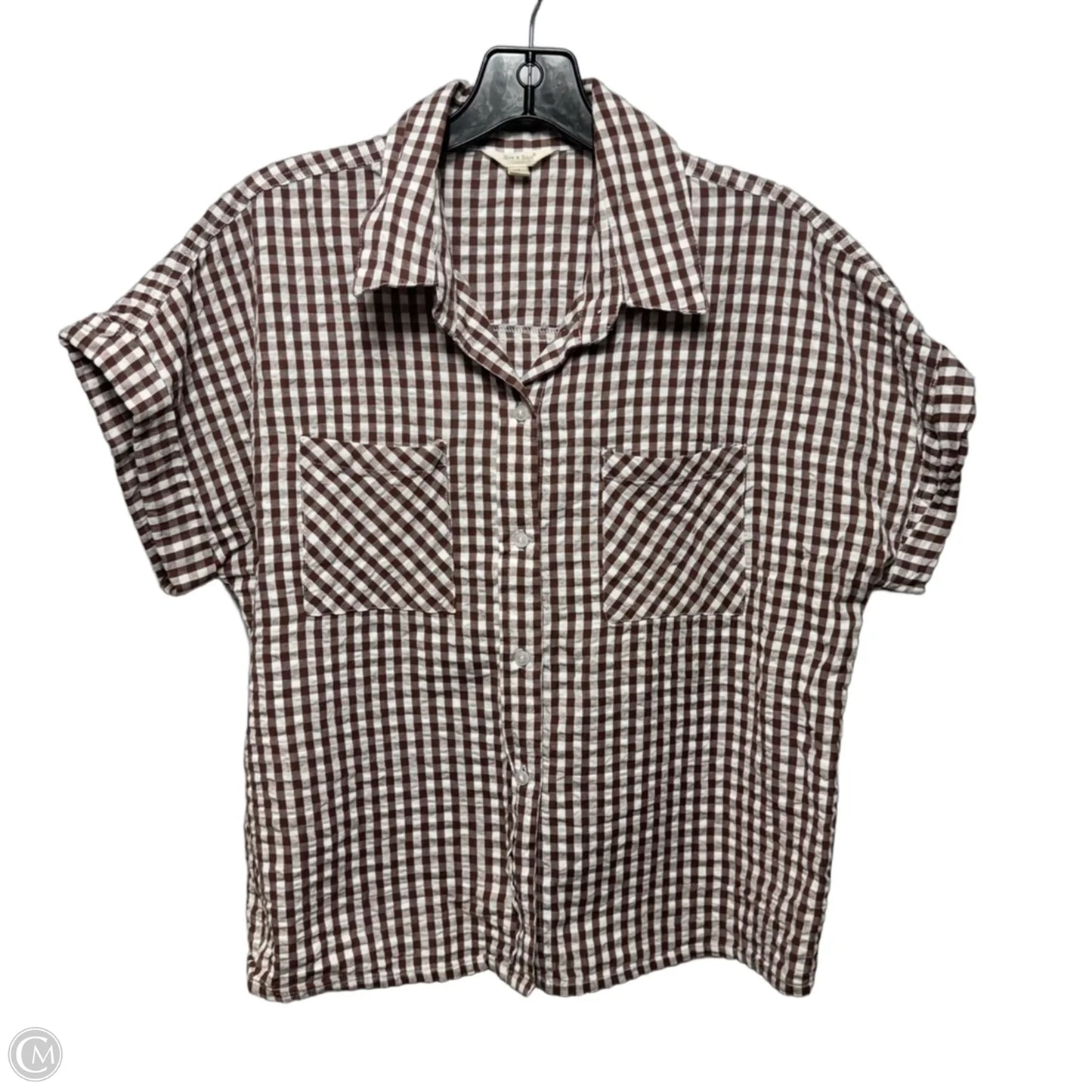 Top Sleeveless By Sim & Sam In Checkered Pattern, Size: Xl