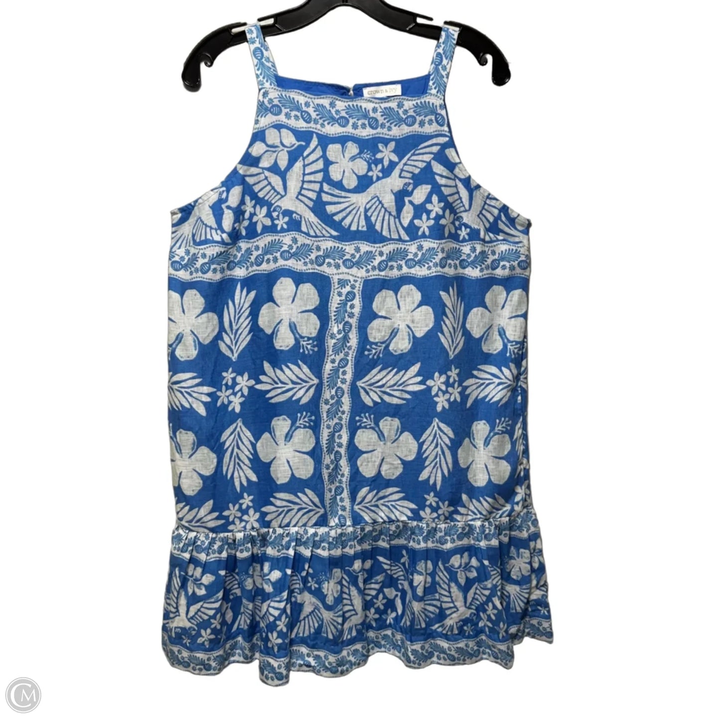 Dress Casual Short By Crown And Ivy In Blue & White, Size: L