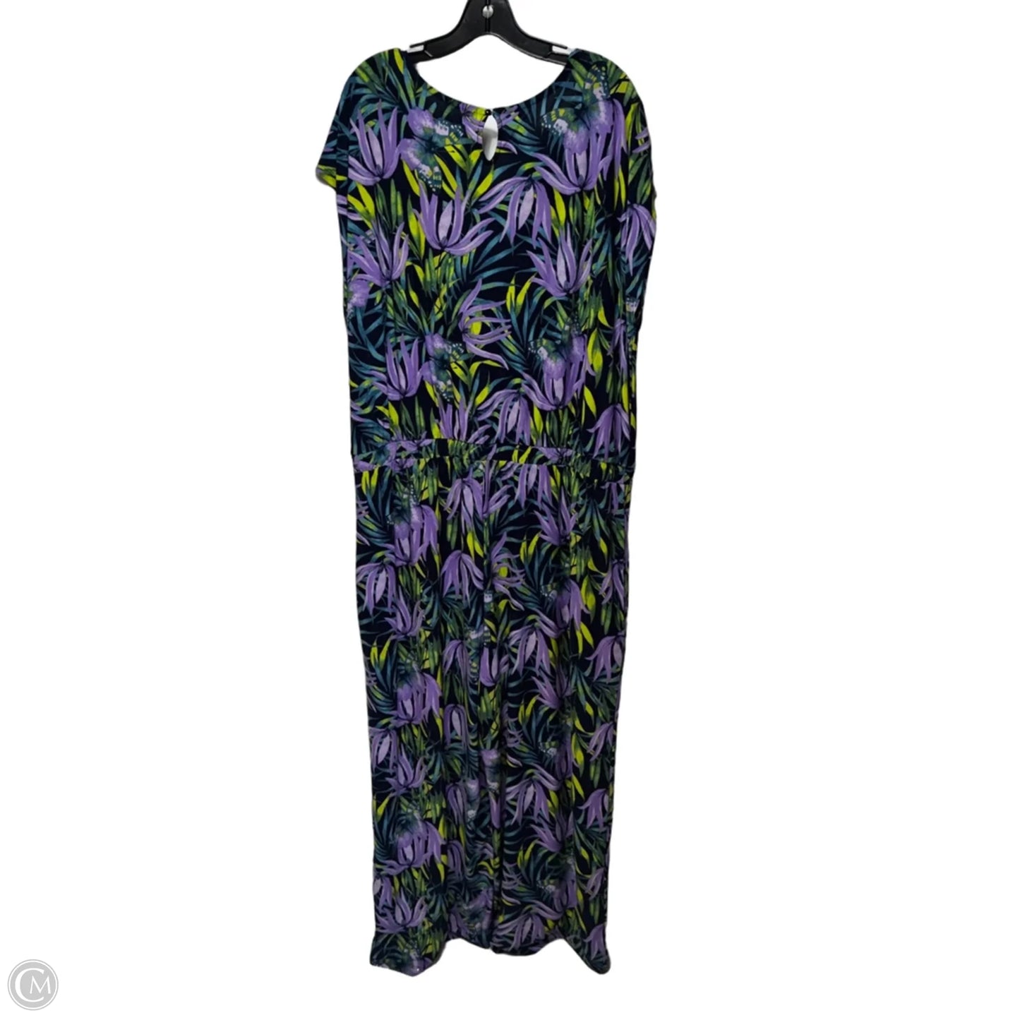 Jumpsuit By Attitude In Tropical Print, Size: 2x