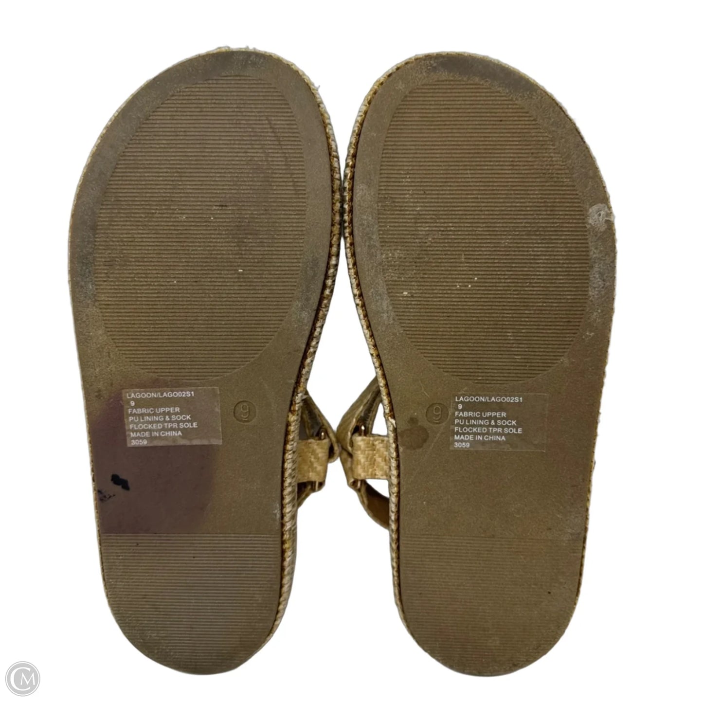 Woven Platform Sandals Flats By Steve Madden In Tan, Size: 9