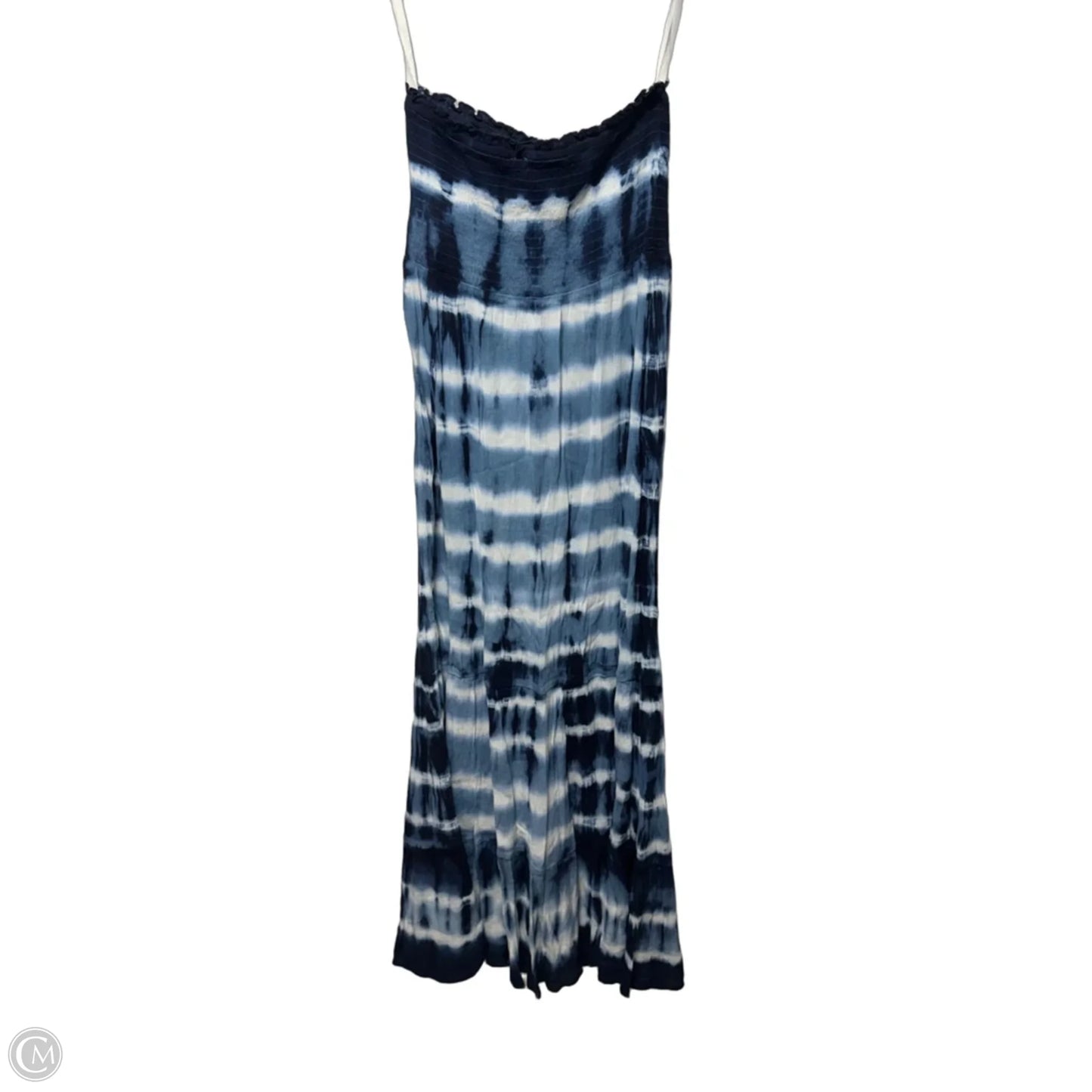 Strapless Dress Casual Maxi By Aerie In Blue & White Tie-Dye, Size: Xs