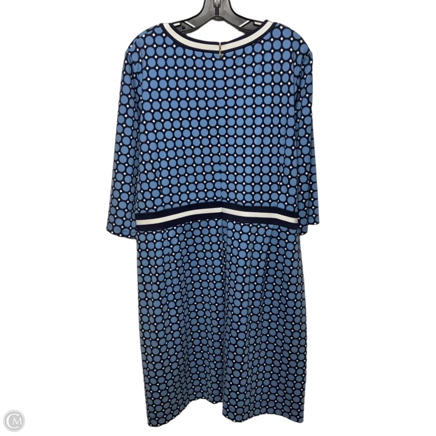 Persley Ponte Dress By Draper James In Nassau Navy Honeycomb / Geometric Dot Print, Size: 2X