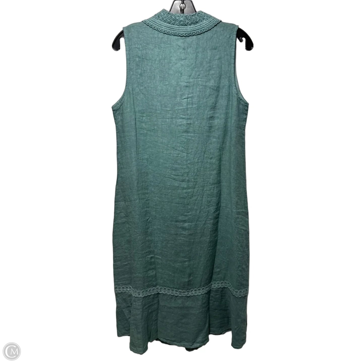 Linen Dress Casual Maxi By Valentina Naldi In Green, Size: S