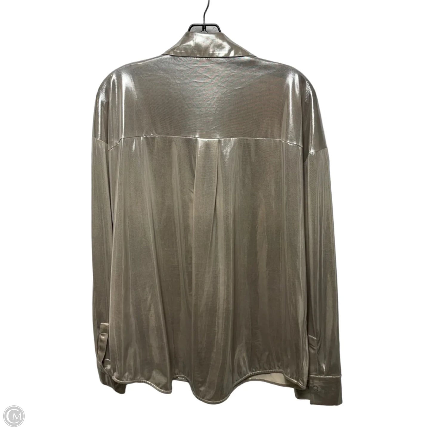 Top Long Sleeve By Anthropologie In Silver, Size: Xl