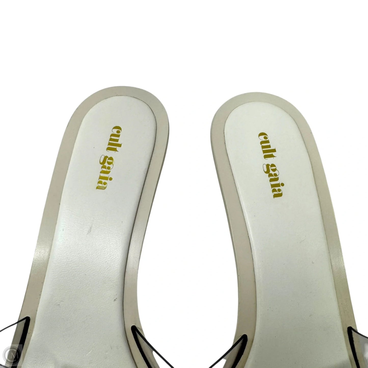 Uma Beaded Sandals Heels Kitten By Cult Gaia In Cream, Size: 12