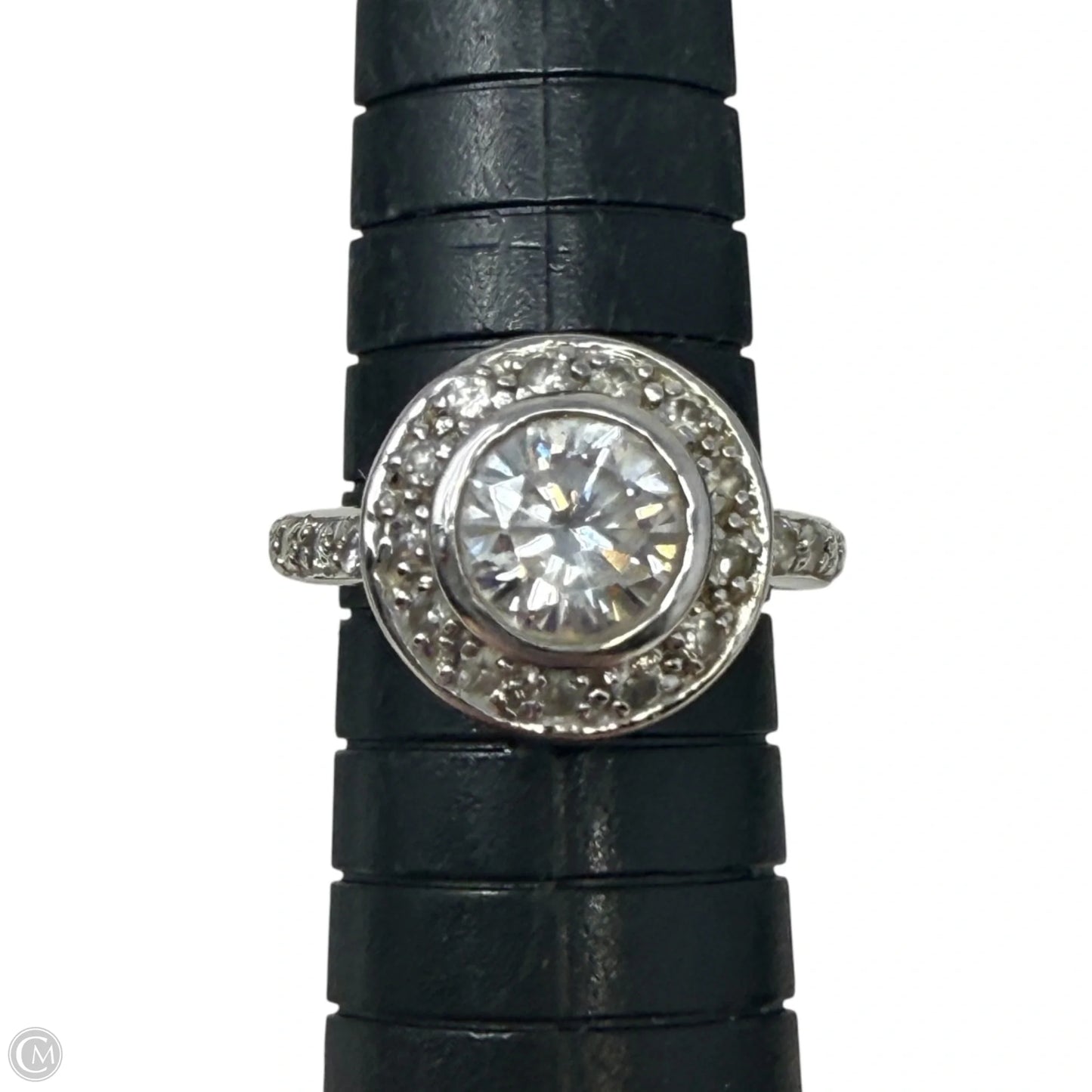 Sterling Silver & CZ Halo Ring, Size: 7