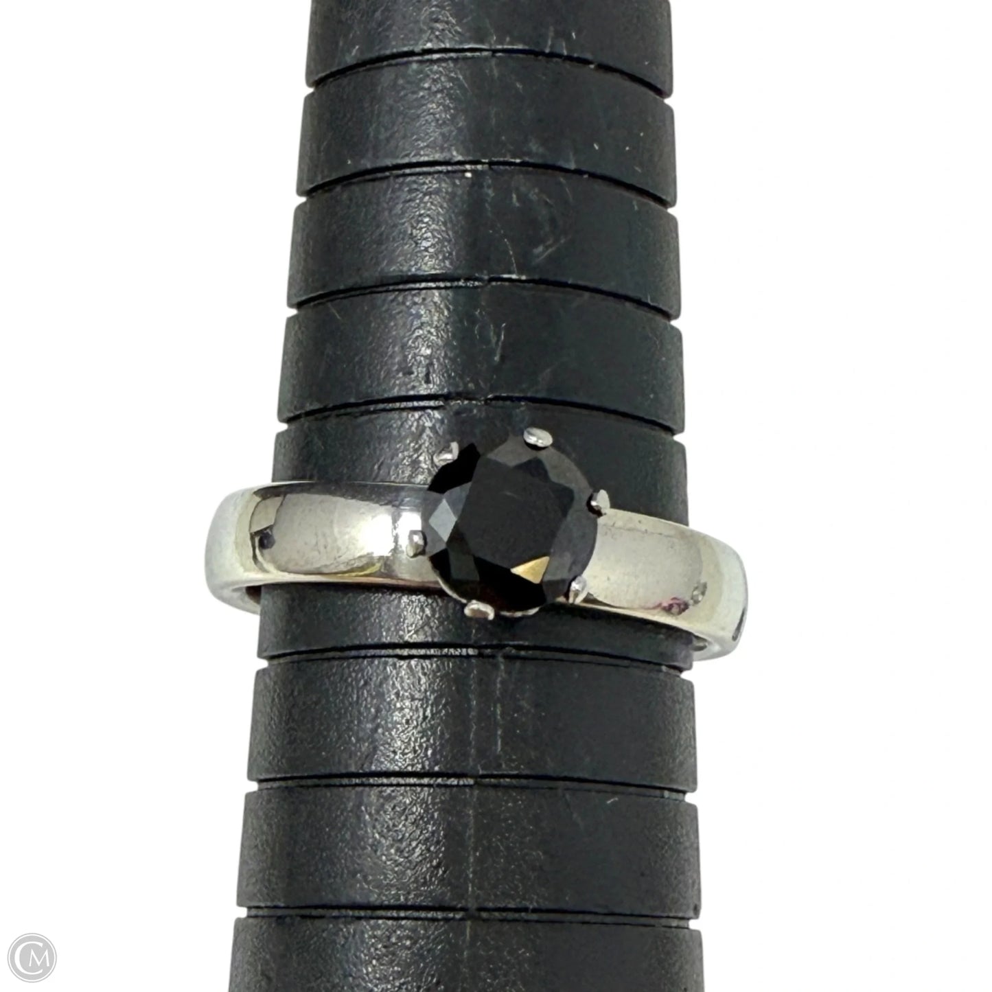 Silver Tone & Black Gem Ring Other By Clothes Mentor, Size: 8