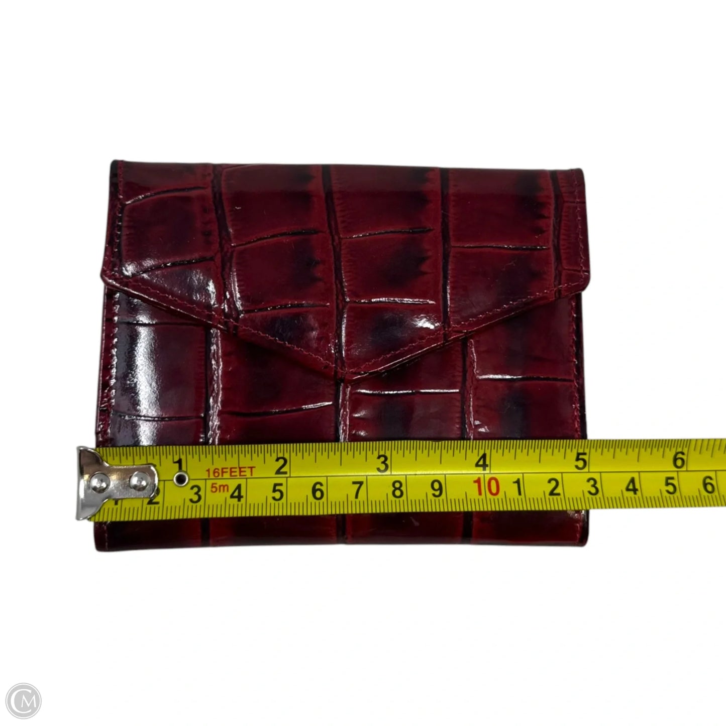 Croc Embossed Leather Bifold Wallet, Size: Small