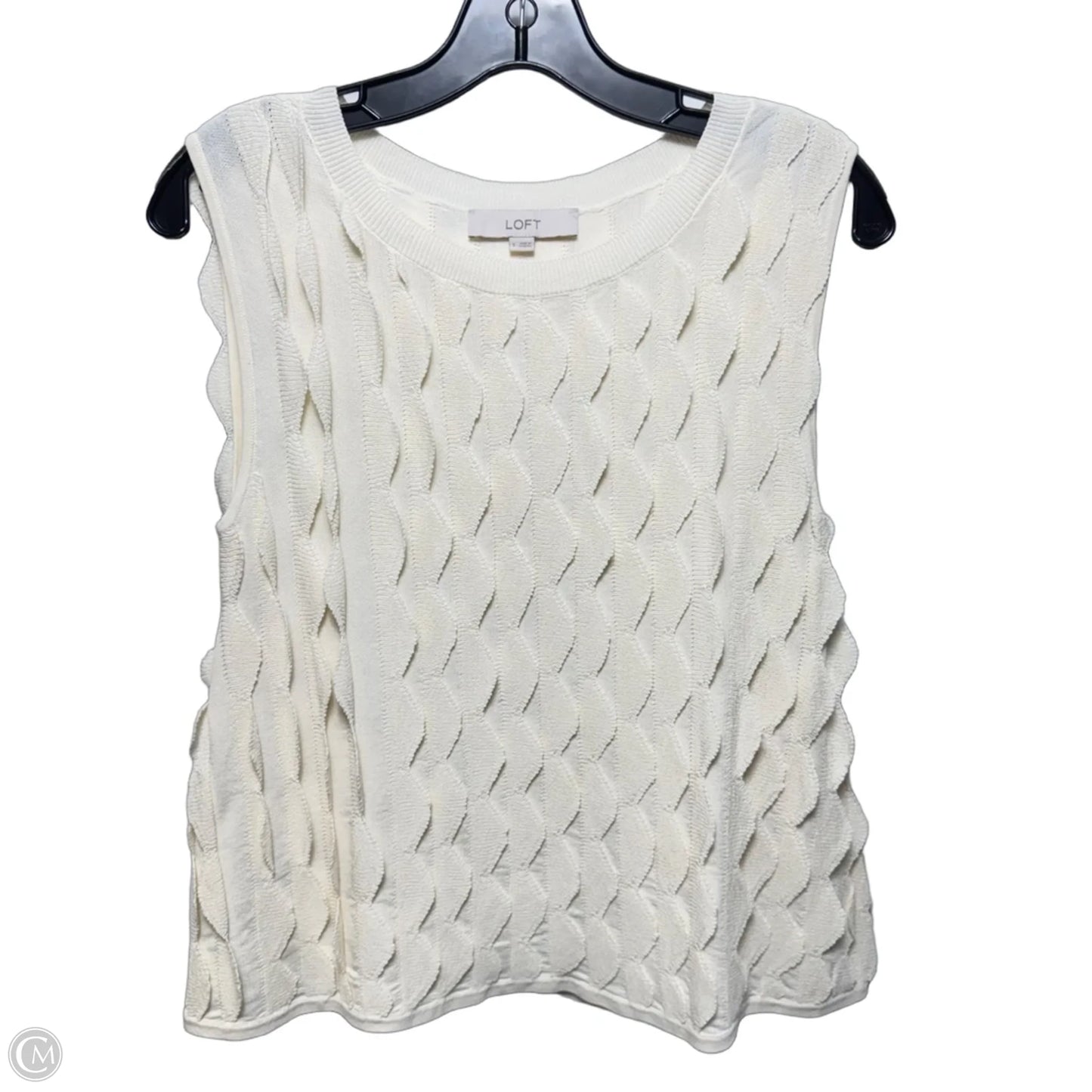 Knit Top Sleeveless By Loft In Cream, Size: S