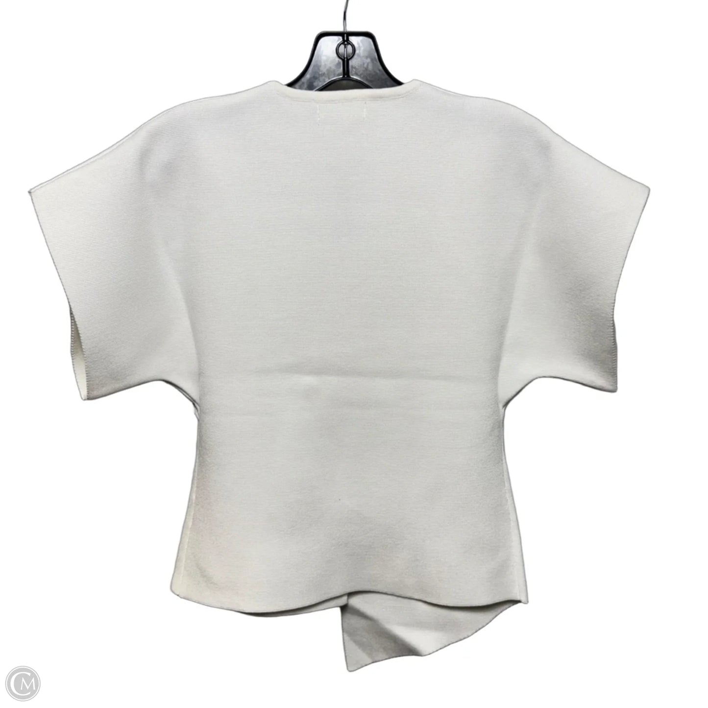 Gold Button Short Sleeve Sweater Cardigan By My Chic In White, Size: S