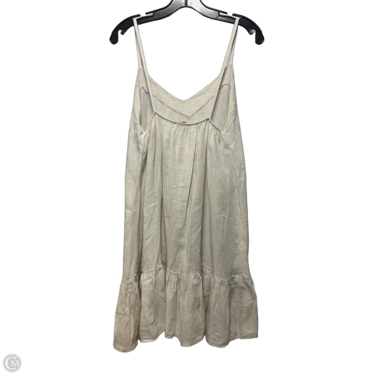 Linen Dress Casual Short By Bellambria In Cream, Size: L