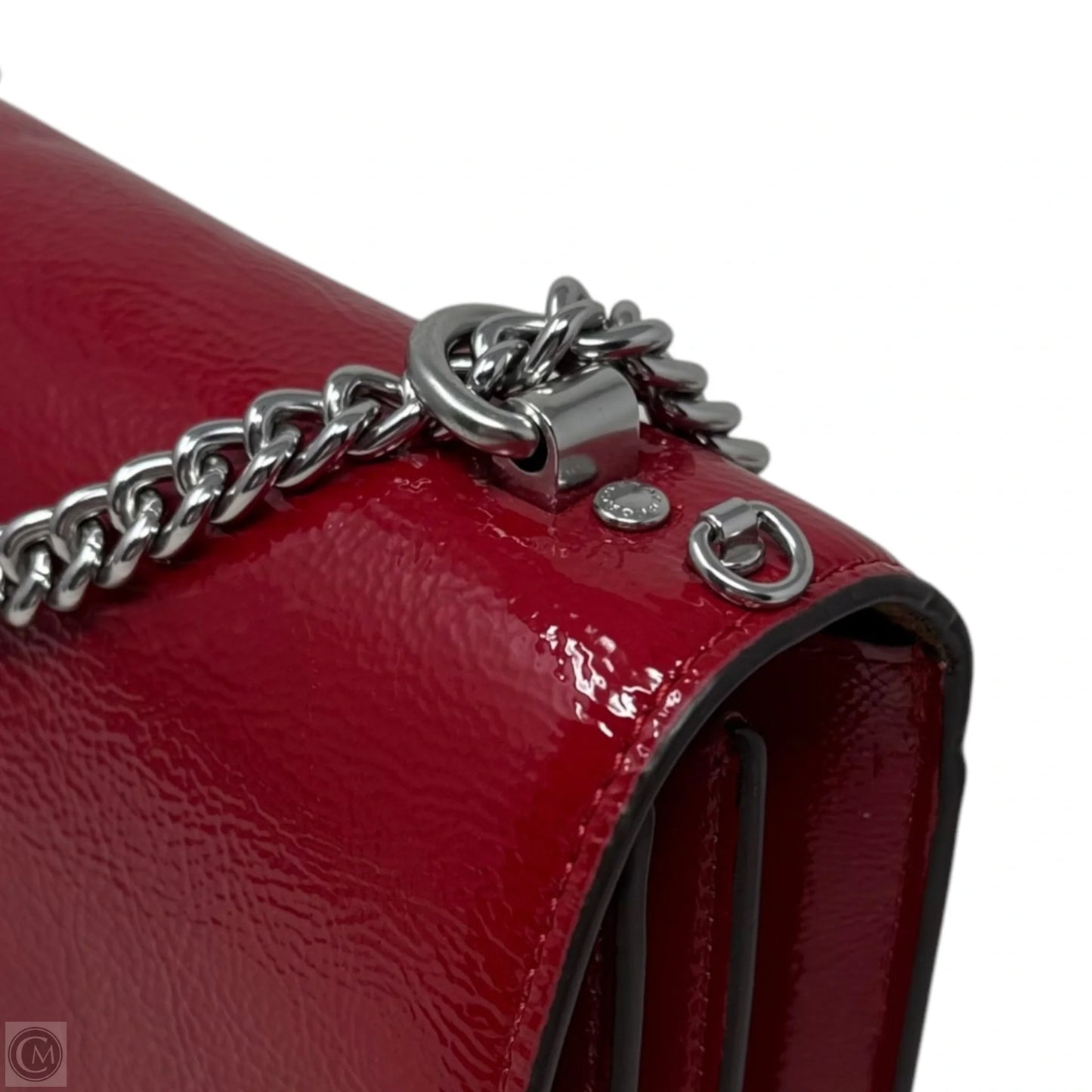 Klare Mini Patent Handbag Designer By Coach, Size: Small
