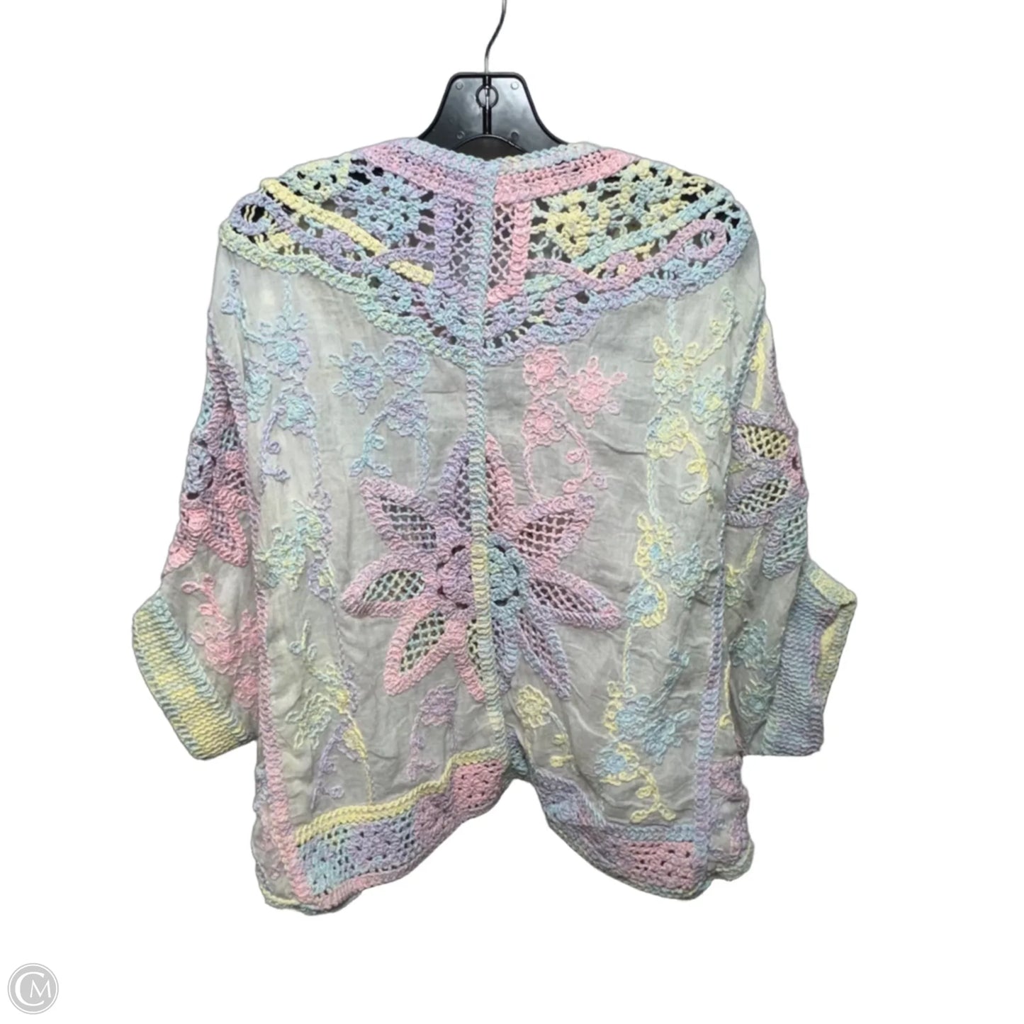 Cardigan By Pol In Pastel Rainbow Print, Size: Osfm
