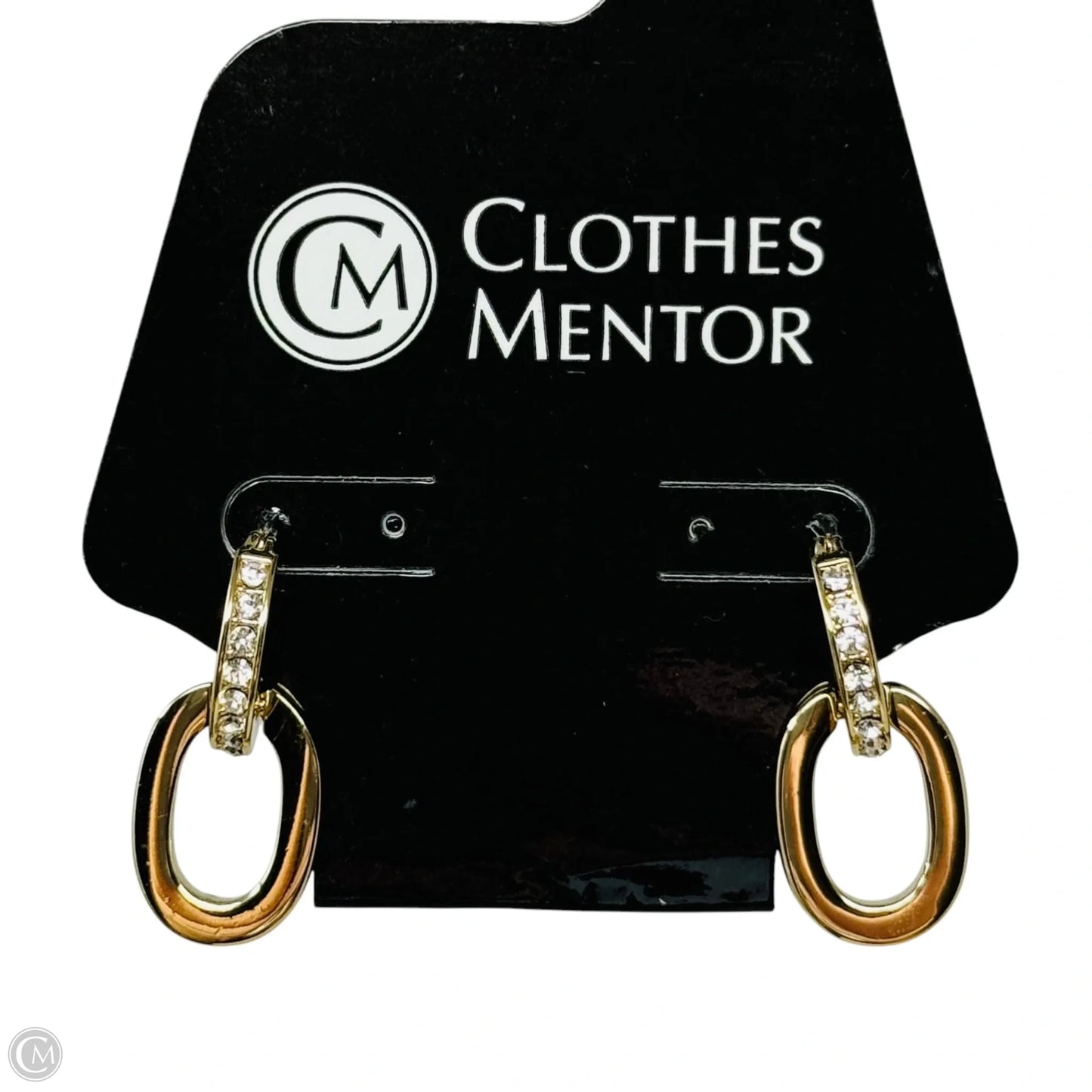 Gold Tone & Pavé Double Drop Hoop Earrings